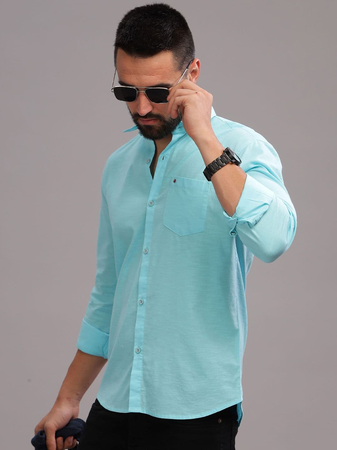 BS BLUE SQUAD Men India Slim Fit Spread Collar Solid Casual Shirt - view 1