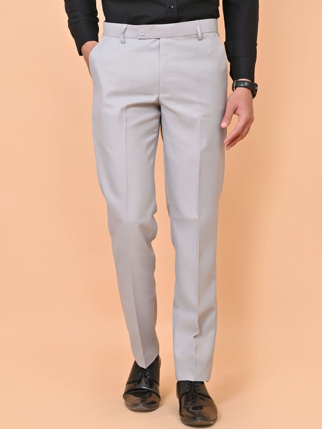 el cielo Men Relaxed Easy Wash Slim Fit Formal Trousers - view 1