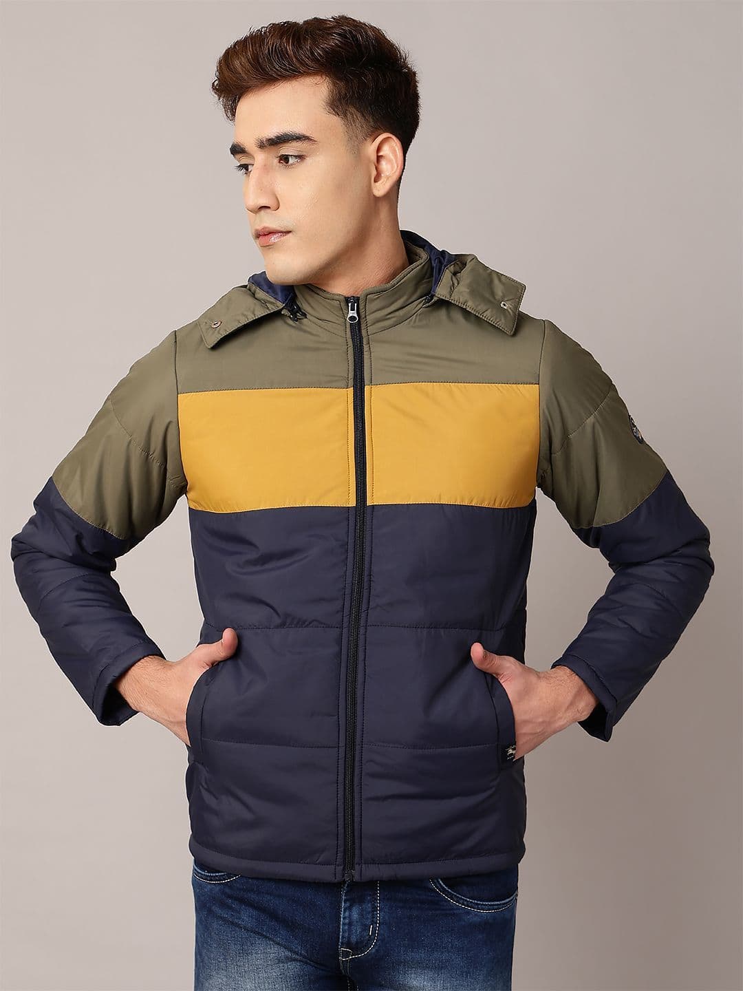 TQS Men Colourblocked Windcheater Puffer Jacket - view 1