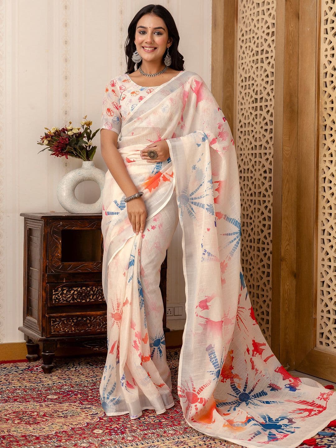 Mitera Tie and Dye Printed Saree - view 1