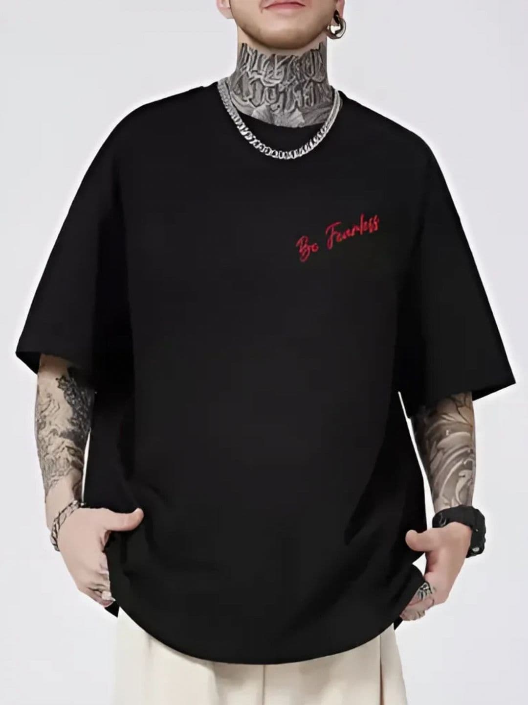 Crazybee Tshirt Men Graphic Printed Round Neck Cotton Oversized T-shirt - view 1