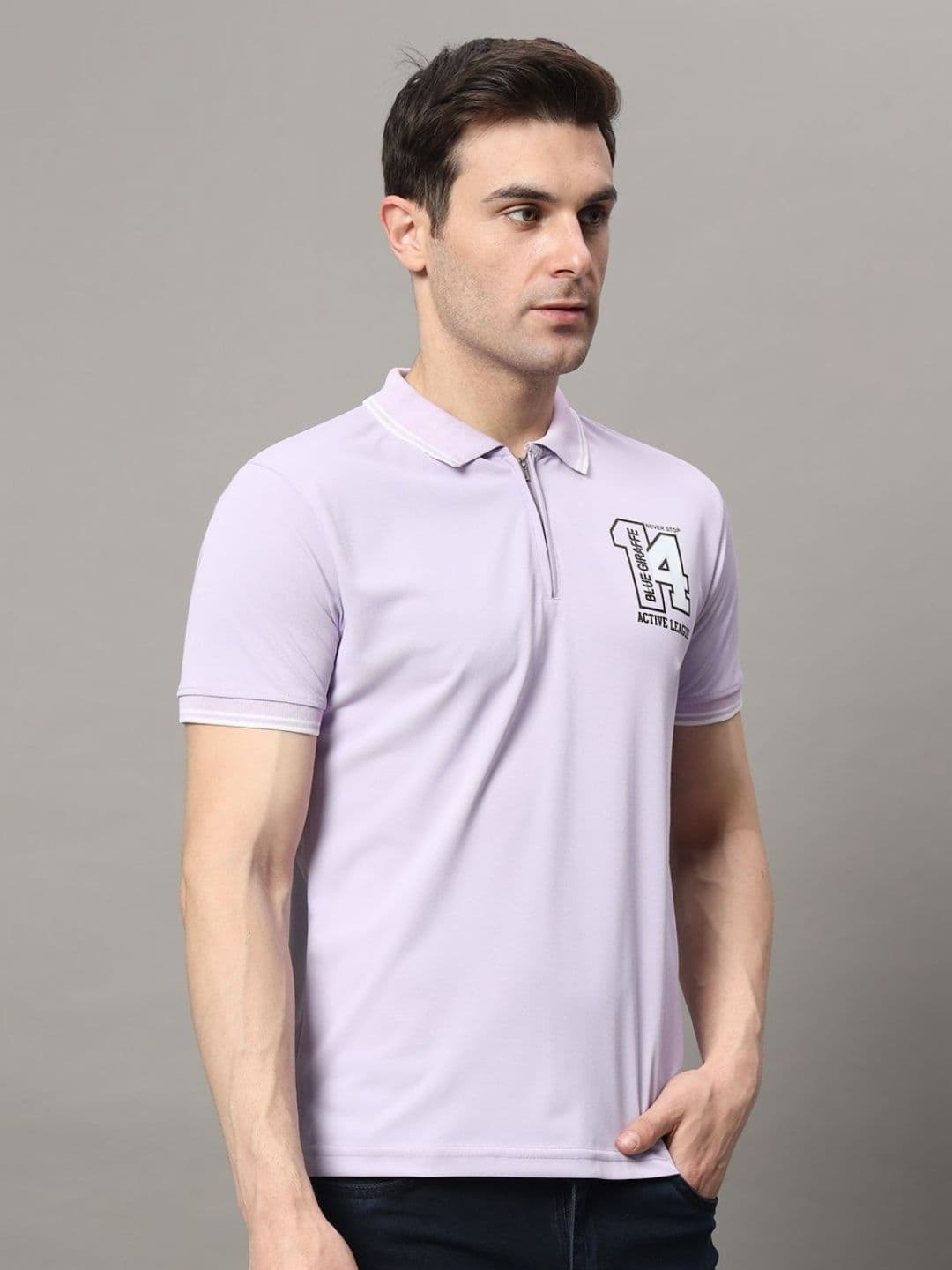 RELANE Men Typography Printed Polo Collar Cotton T-shirt - view 1