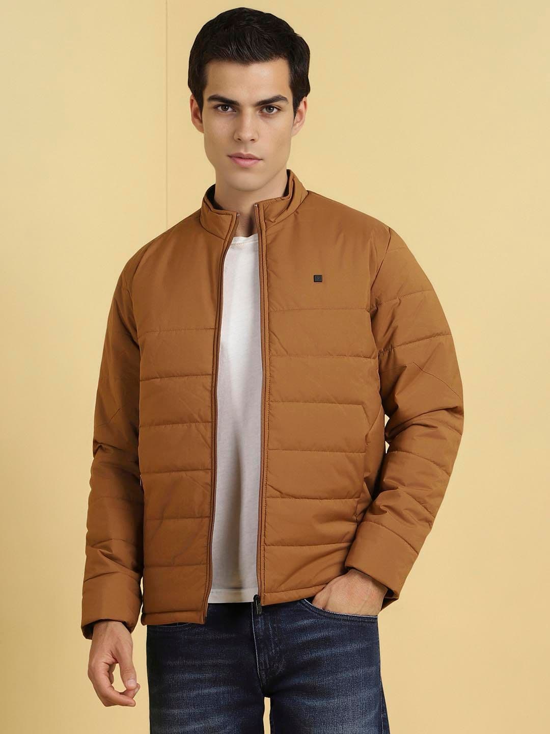 Allen Solly Men Stand Collar Solid Casual Puffer Jacket - view 1
