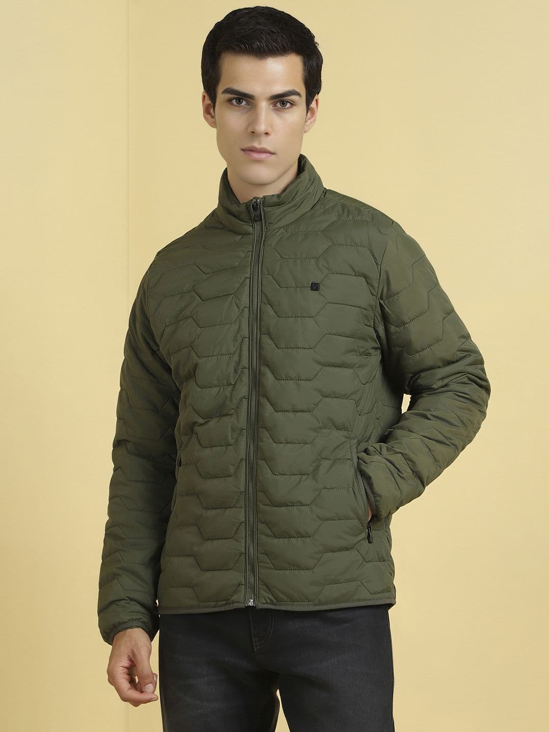 Allen Solly Men Stand Collar Solid Casual Padded Jacket - view 1