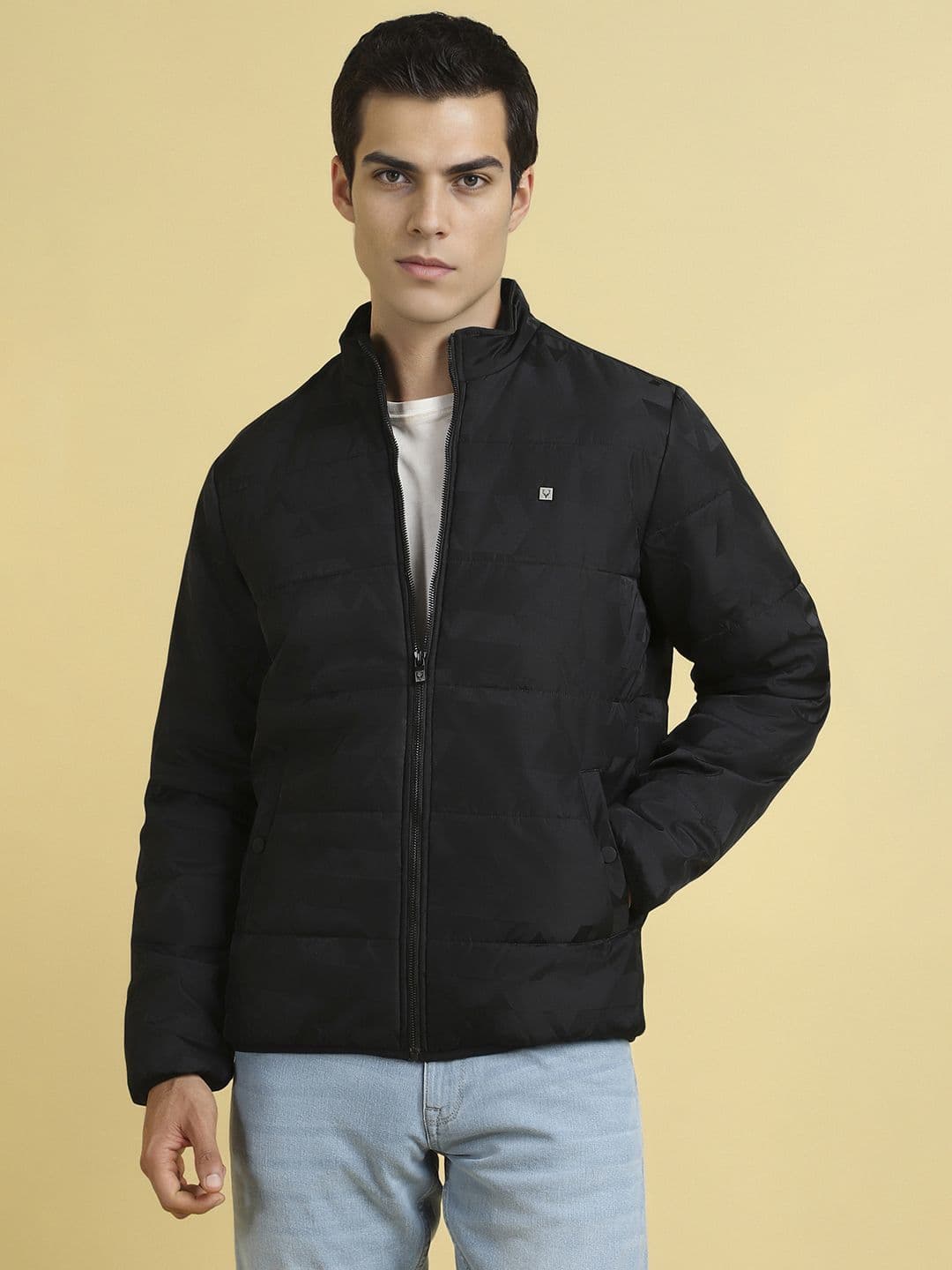 Allen Solly Men Stand Collar Solid Casual Puffer Jacket - view 1