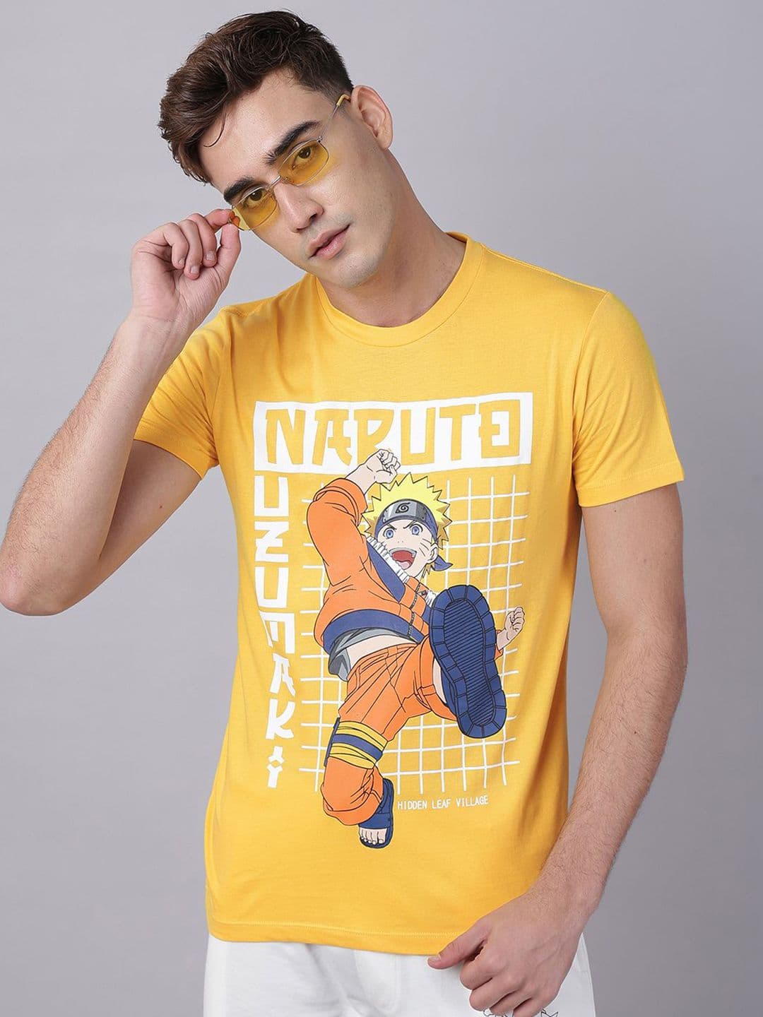 Free Authority Men Naruto Graphic Printed Round Neck Cotton T-shirt - view 1
