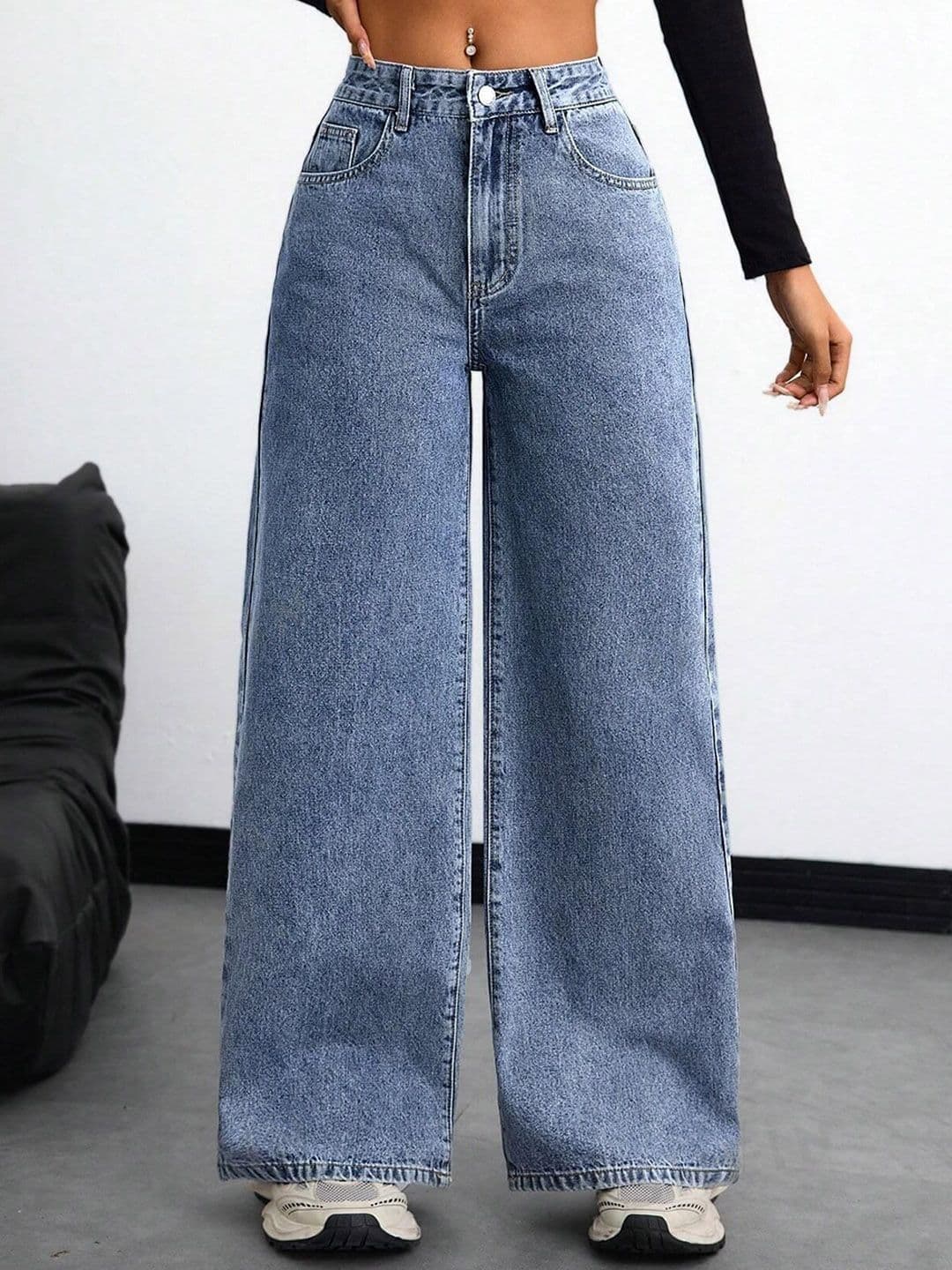 Aadvi Fashion Women Original High-Rise Stretchable Wide Leg Jeans - view 1