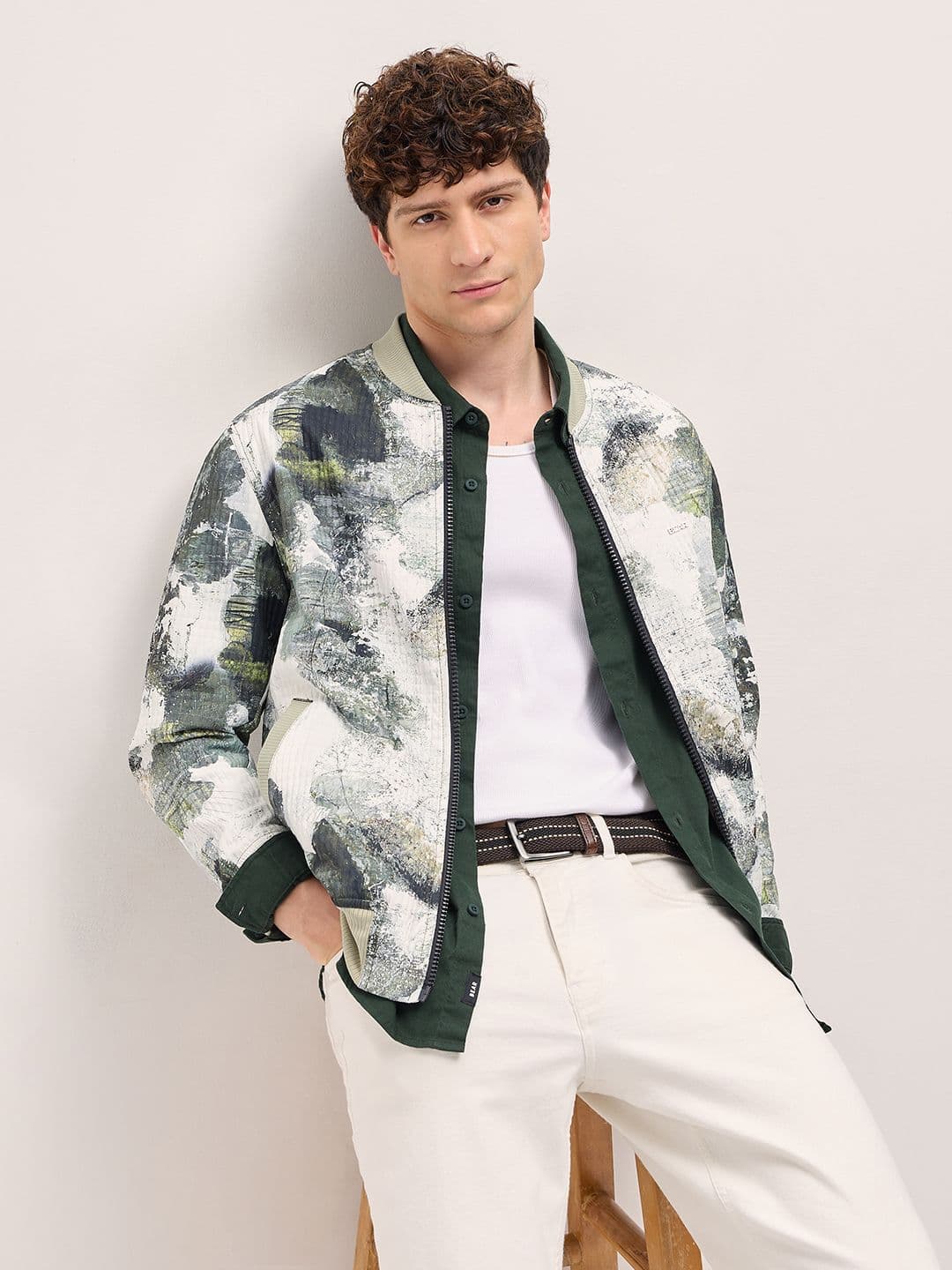 THE BEAR HOUSE Men Camouflage Lightweight Outdoor Bomber Jacket - view 1