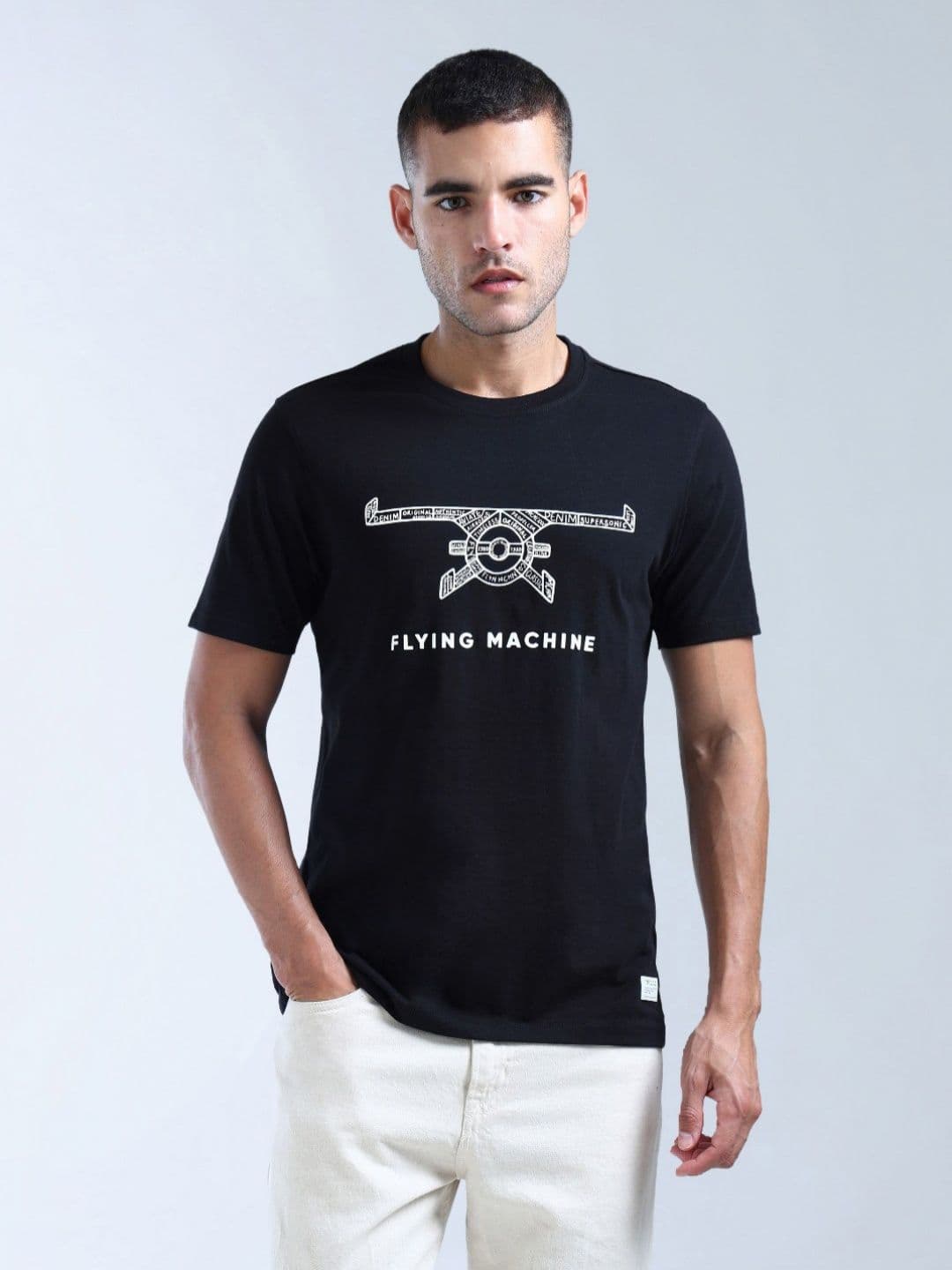 Flying Machine Men Brand Logo Printed Pockets T-shirt - view 1