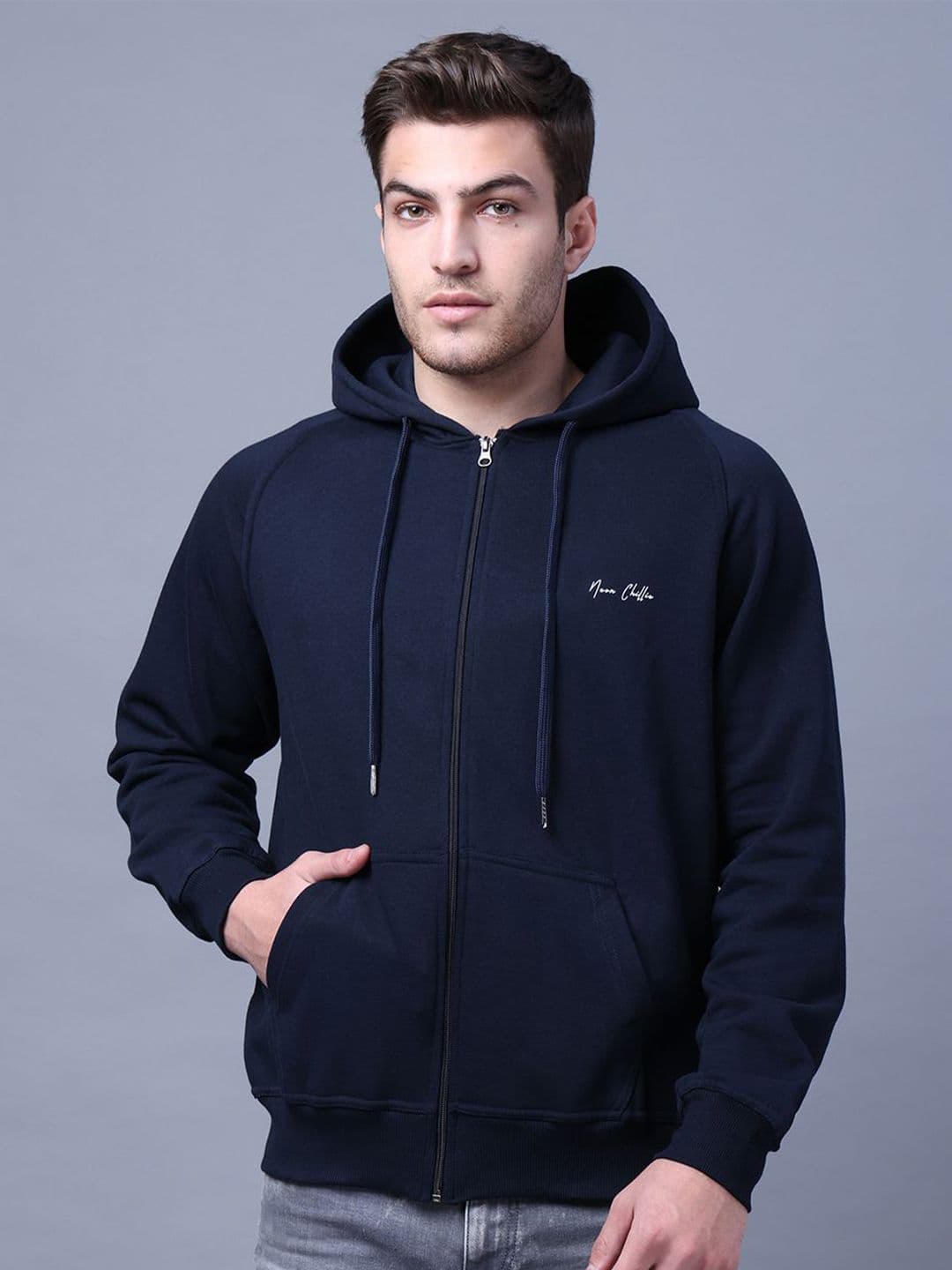 NEON CHILLIE Men Hooded Front-Open Sweatshirt - view 1