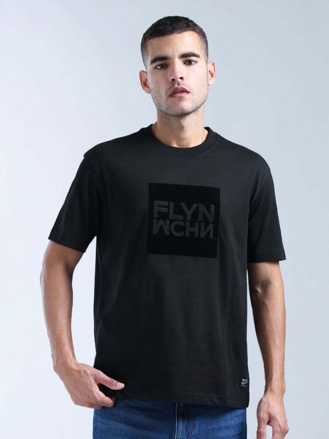 Flying Machine Men Brand Logo Printed Applique T-shirt - view 1