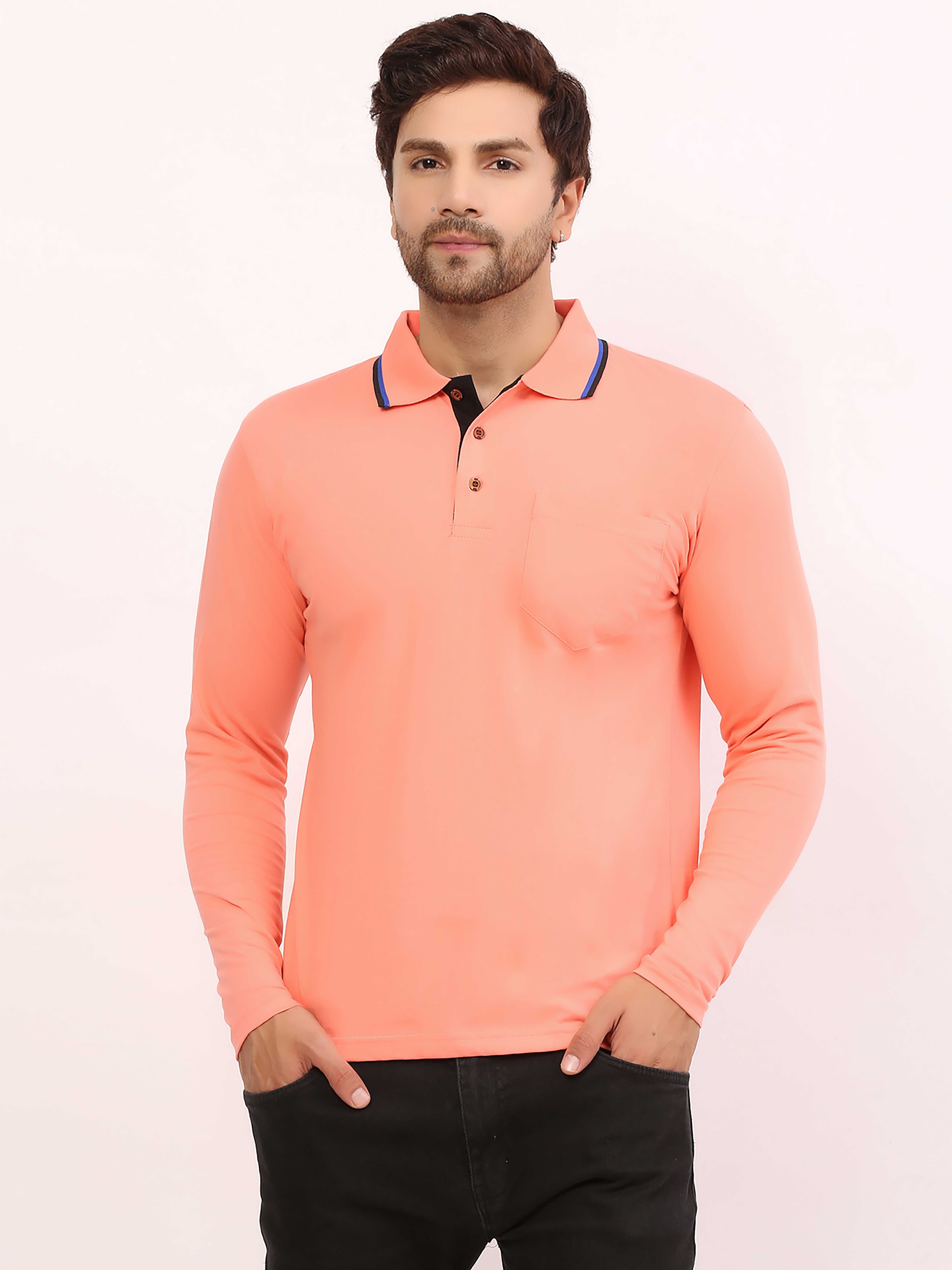 ALARM Men Solid Polo Collar Cotton Slim Fit T-shirt - view 1