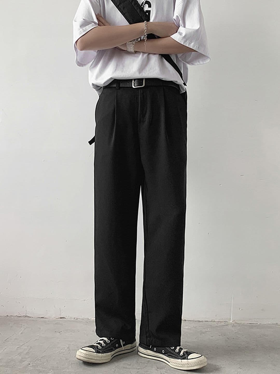 HERE&NOW Men Relaxed Straight Leg Straight Fit High-Rise Formal Trousers - view 1