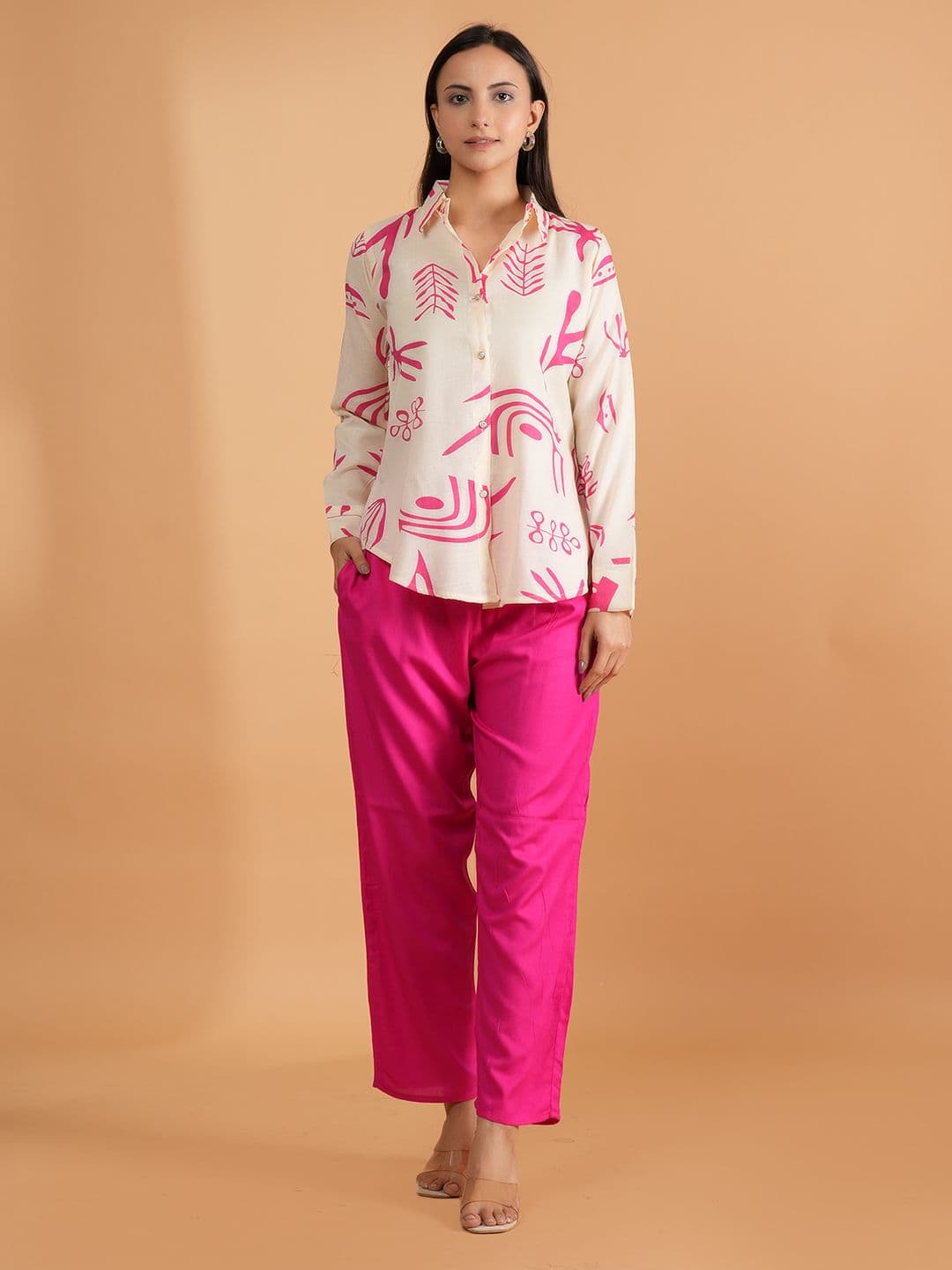 NEYSA Printed Shirt Collar Neck Shirt With Trousers Co-Ords - view 1