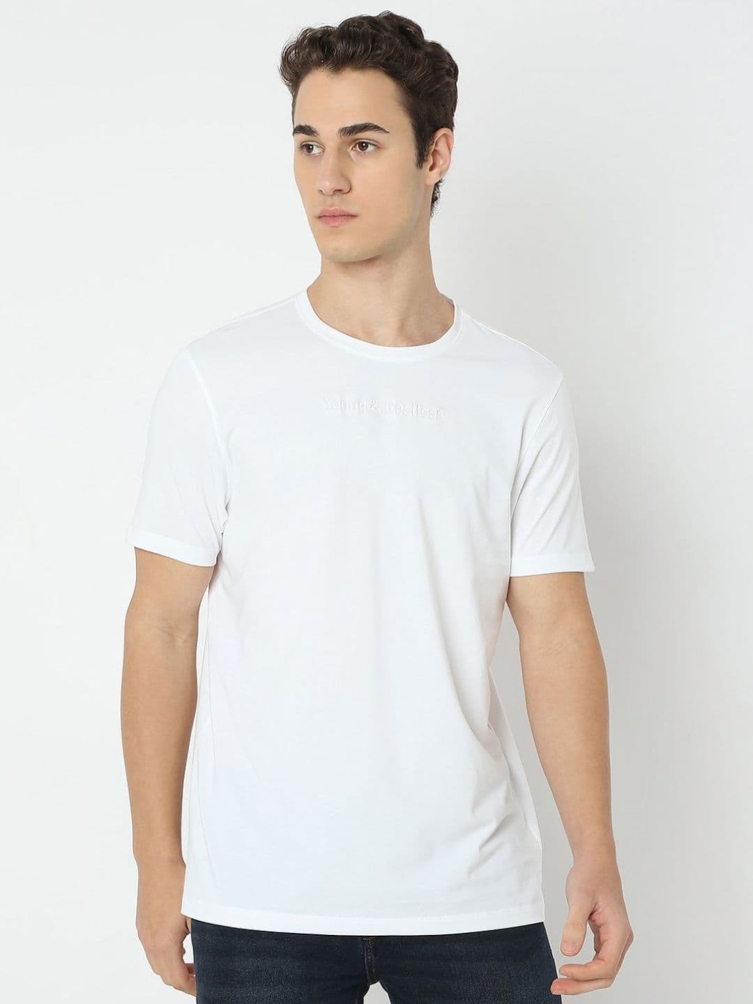 SPYKAR Men Solid Round Neck Cotton Slim Fit T-shirt - view 1