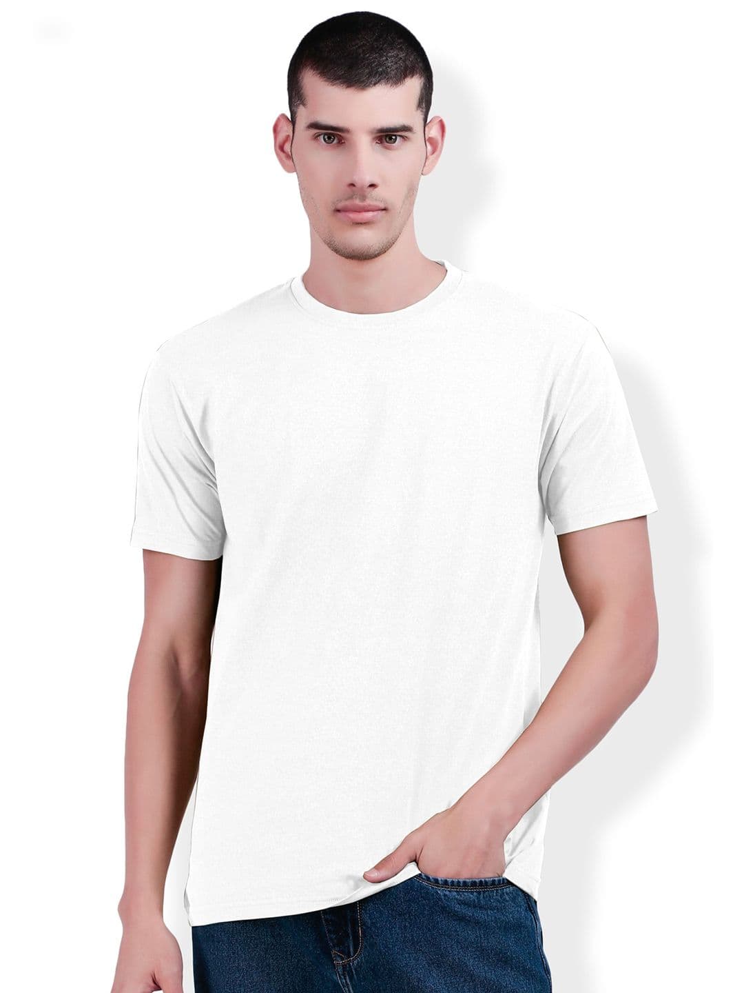 inner element Men Bio Finish Solid Round Neck Cotton T-shirt - view 1
