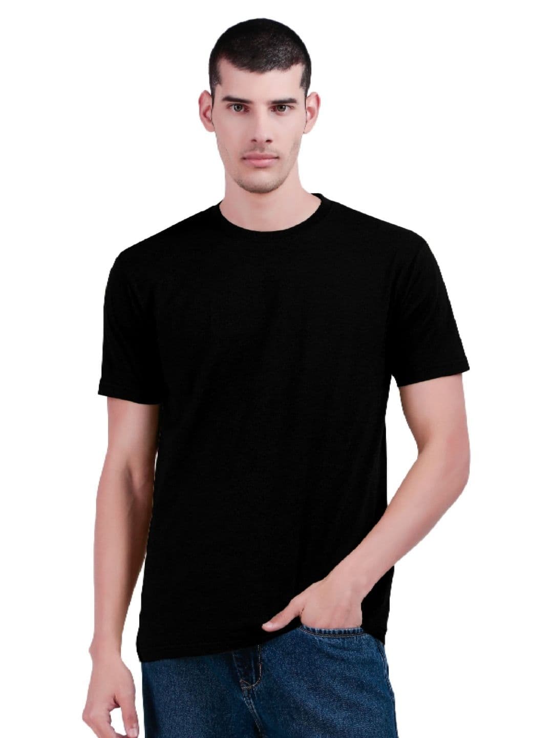 inner element Men Bio Finish Solid Round Neck Cotton T-shirt - view 1