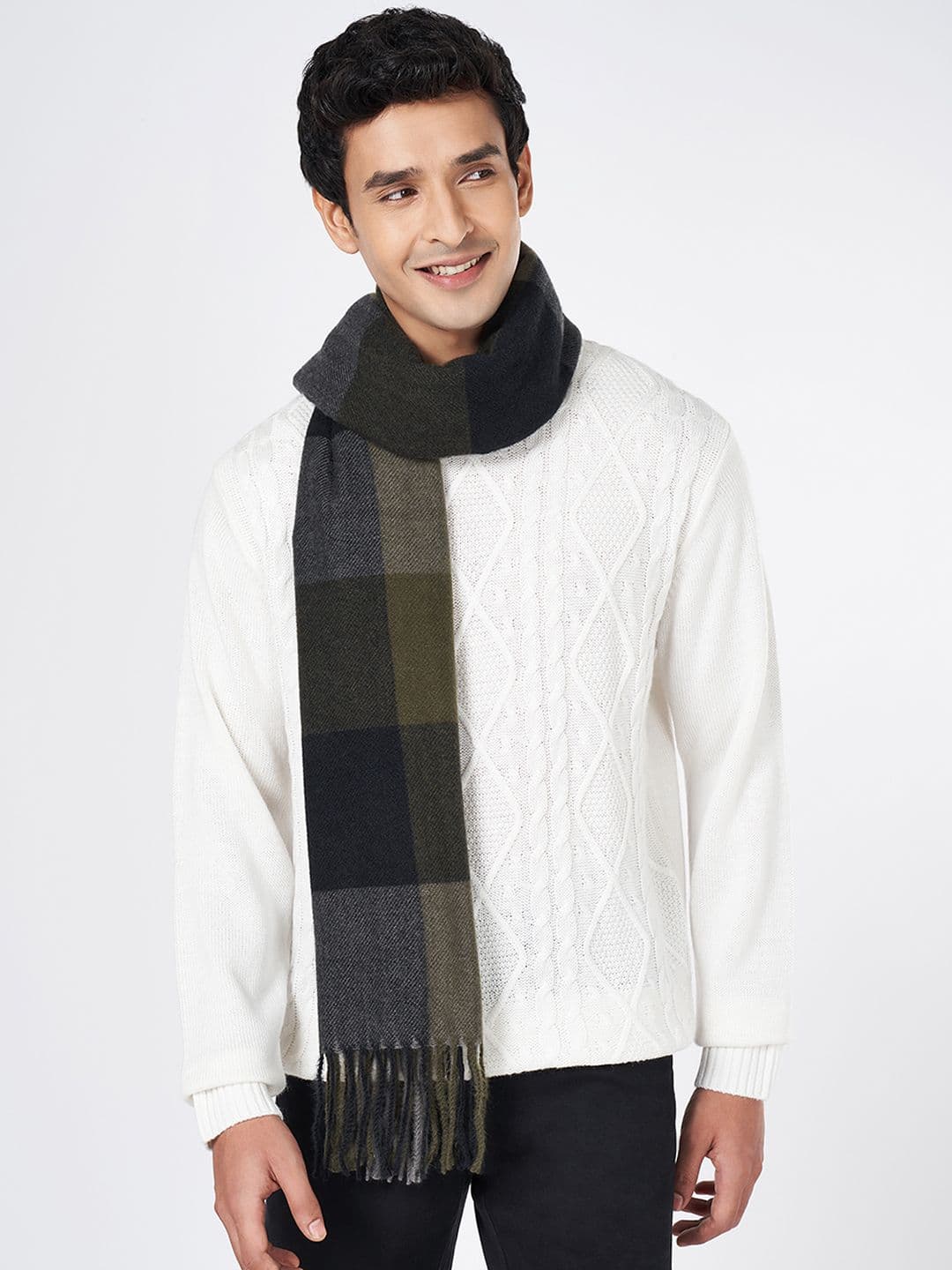 BYFORD by Pantaloons Men Checked Cotton Mufflers - view 1