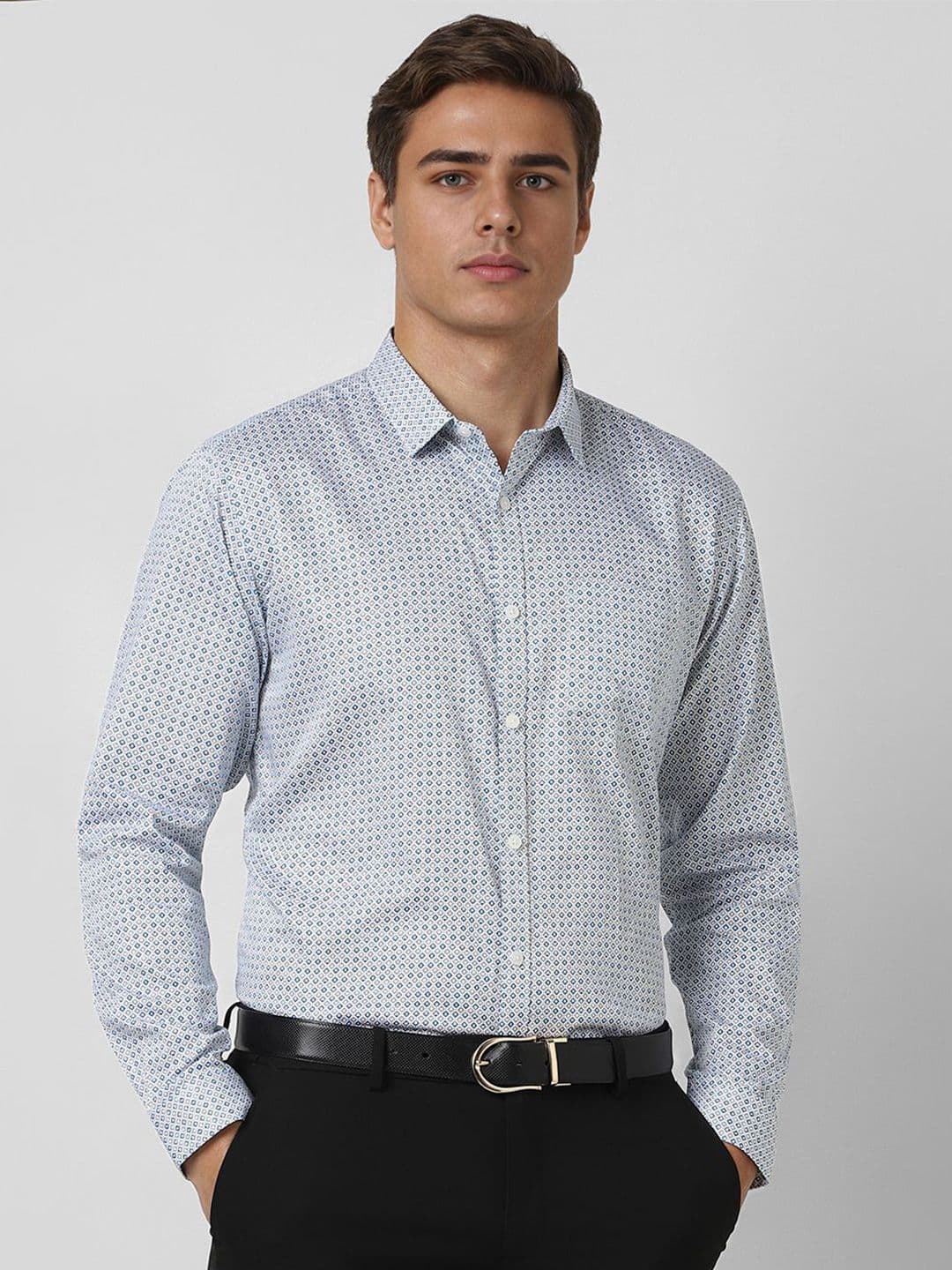 Van Heusen Men Spread Collar Geometric Printed Cotton Formal Shirt - view 1