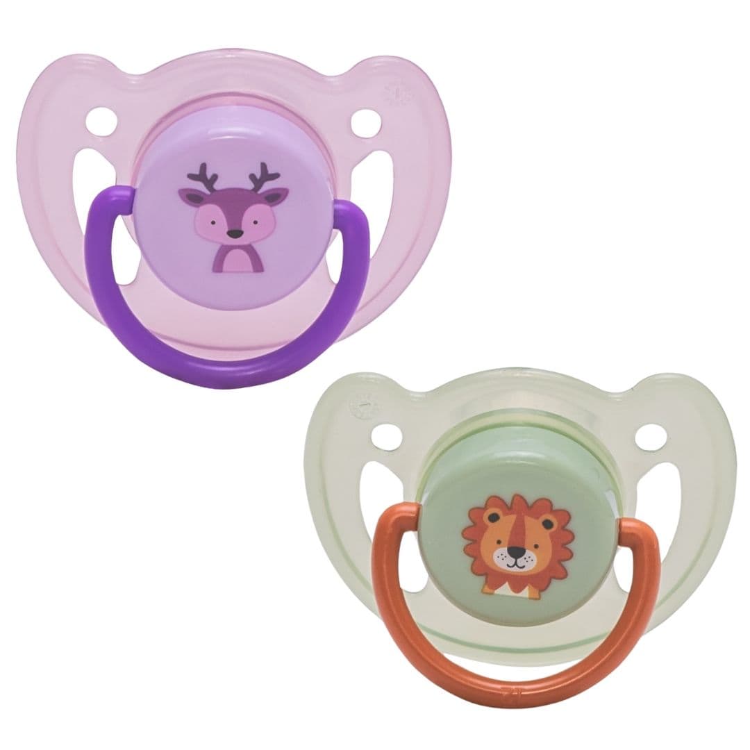 Adore Kids 2-Pcs Green & Purple Printed Vented Pacifier BPA Free Kids Teethers - view 1
