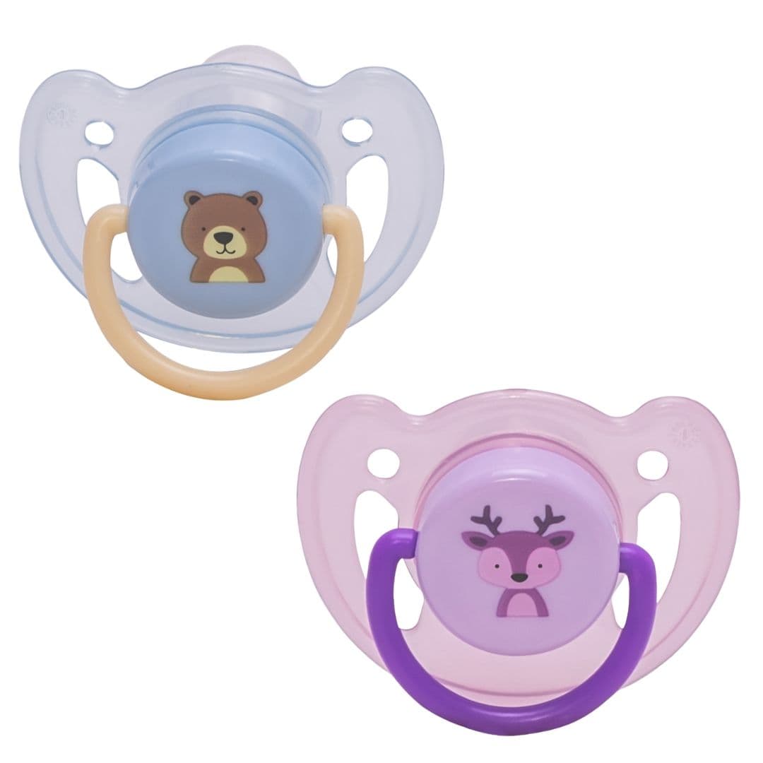 Adore Kids 2-Pcs Blue & Purple Printed Vented Pacifier BPA Free Teethers - view 1