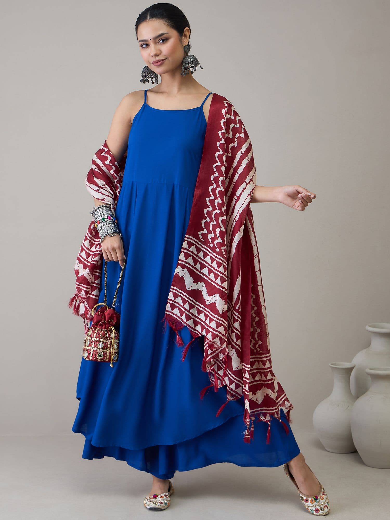 InWeave Women Regular Kurta with Palazzos & With Dupatta - view 1