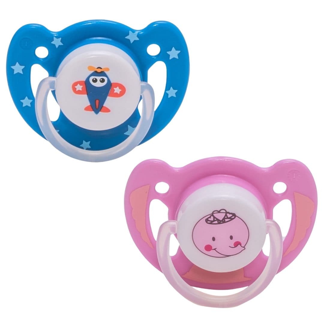 Adore Kids 2-Pcs Blue & Pink Printed Vented Pacifier Teether - view 1