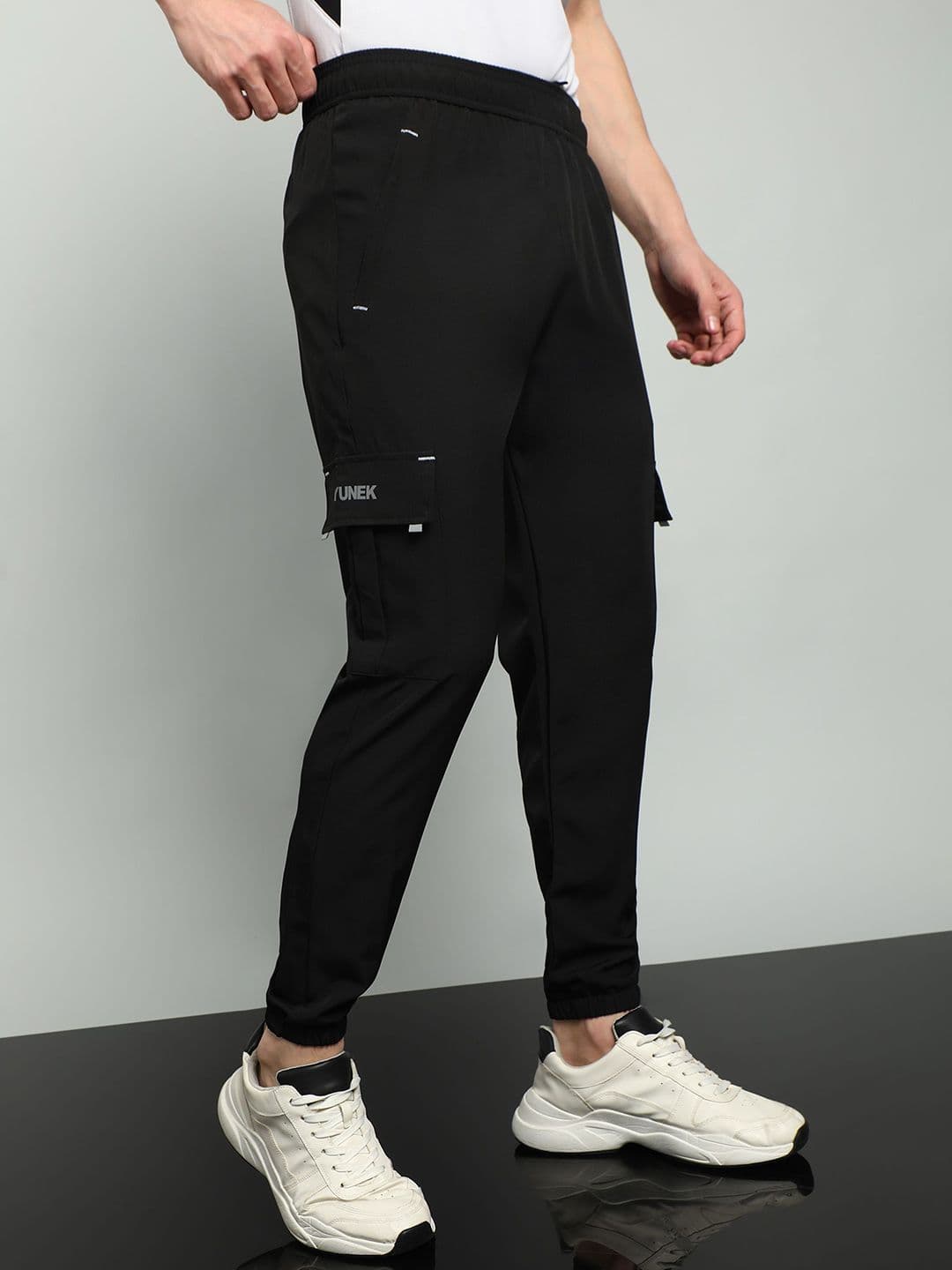 YUNEK Men Mid Rise Cargo Rapid Dry Joggers - view 1