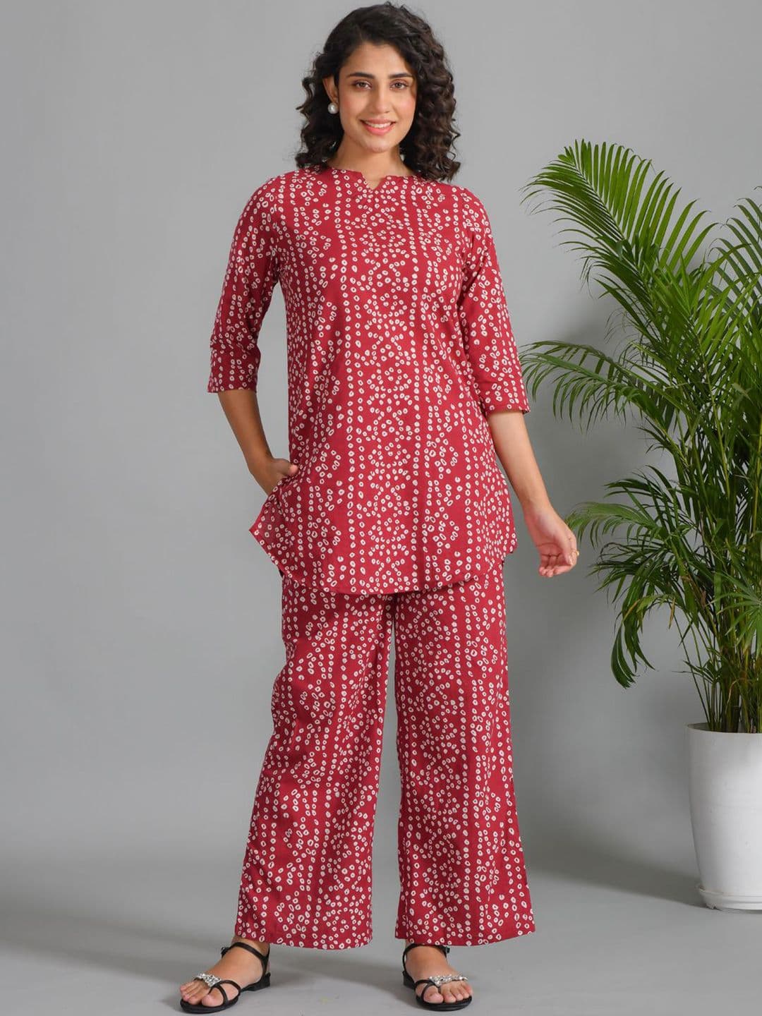SANSKRUTIHOMES Printed Pure Cotton Tunic With Trouser Co-Ords - view 1