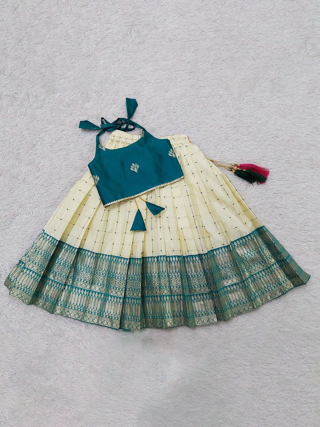 FELIZ THE DESIGNER STUDIO Girls Embroidered Thread Work Ready to Wear Lehenga & - view 1