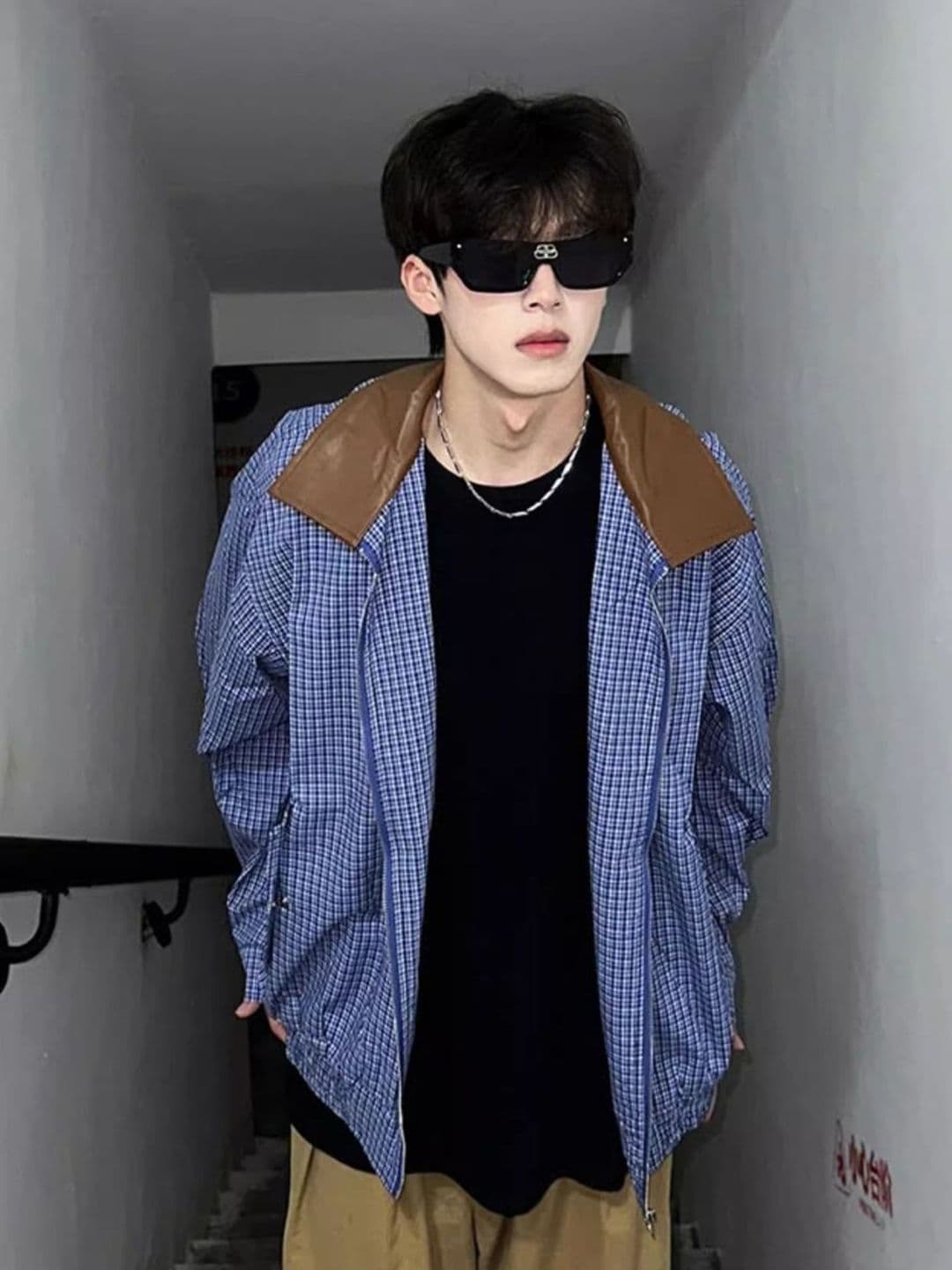 StyleCast Men Relaxed Oversized Checked Tailored Jacket - view 1