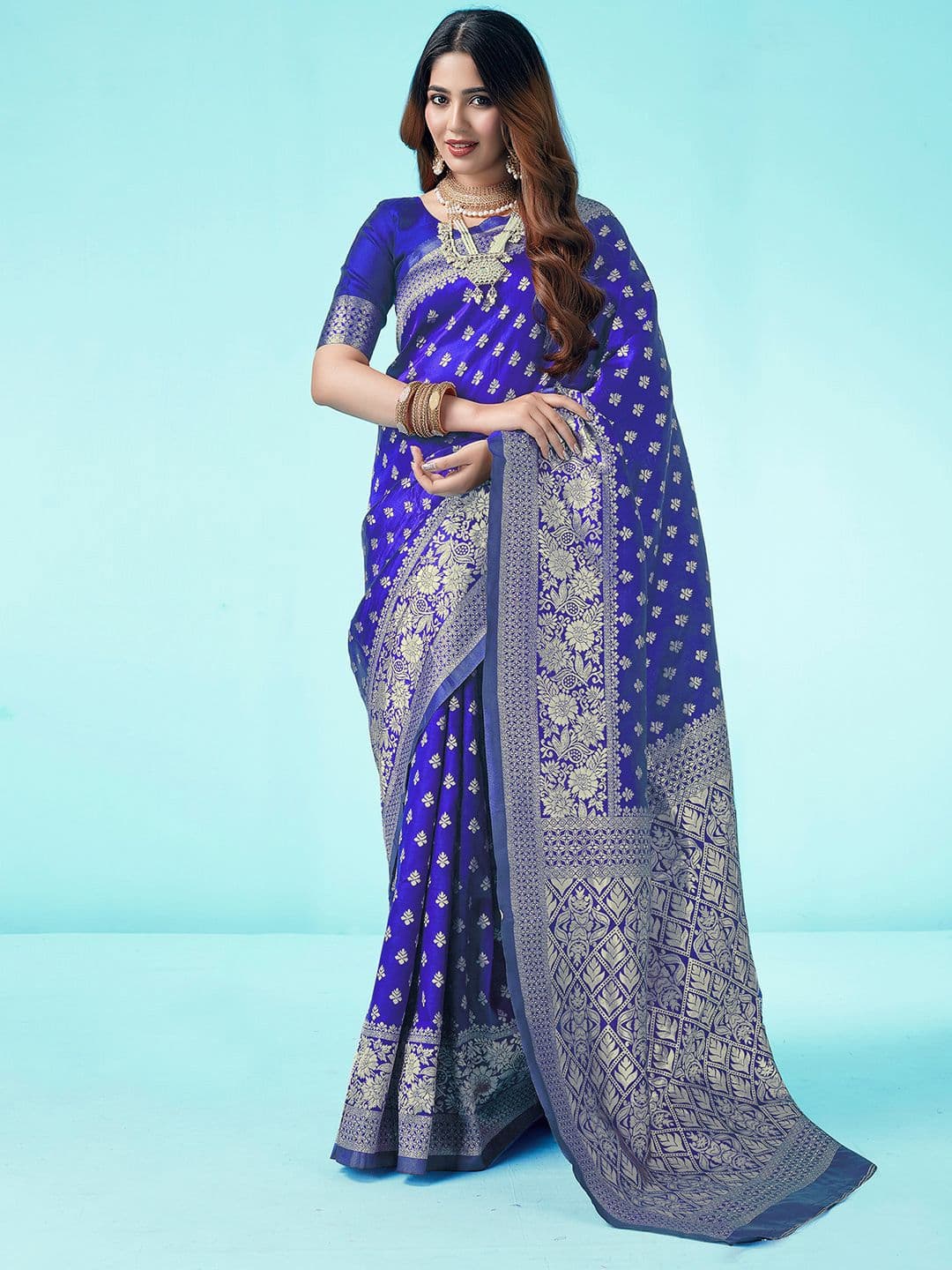 KALINI Ethnic Motifs Zari Banarasi Saree - view 1