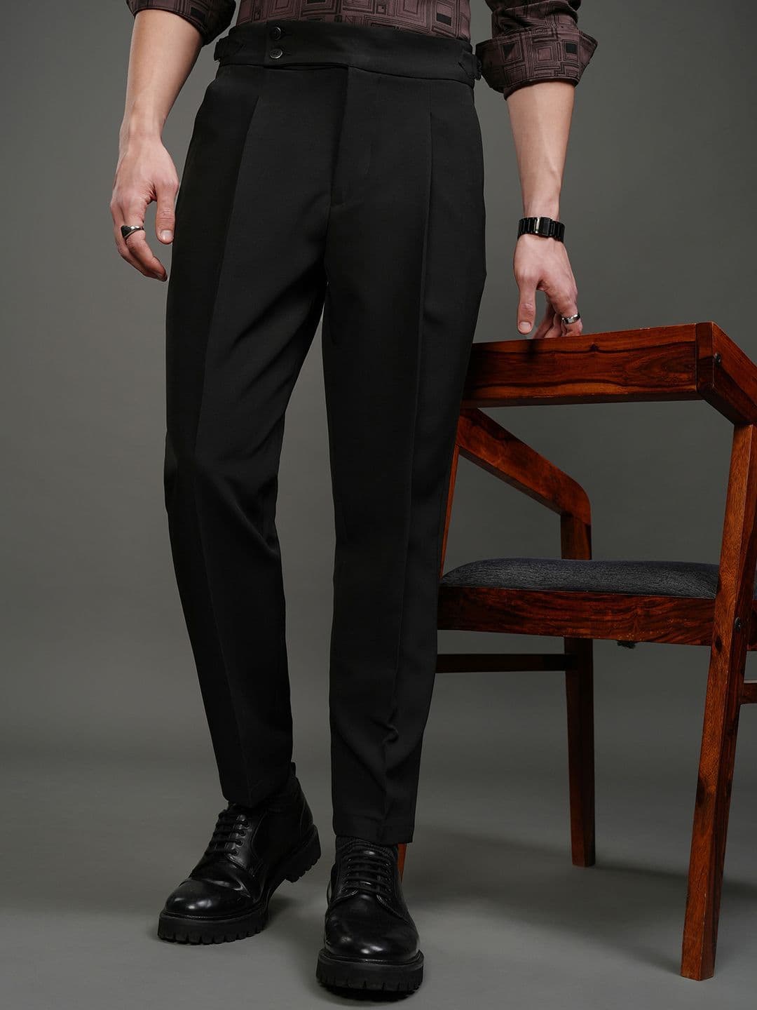 HIGHLANDER Men High Waist Carrot Ankle Length Gurka Pant - view 1