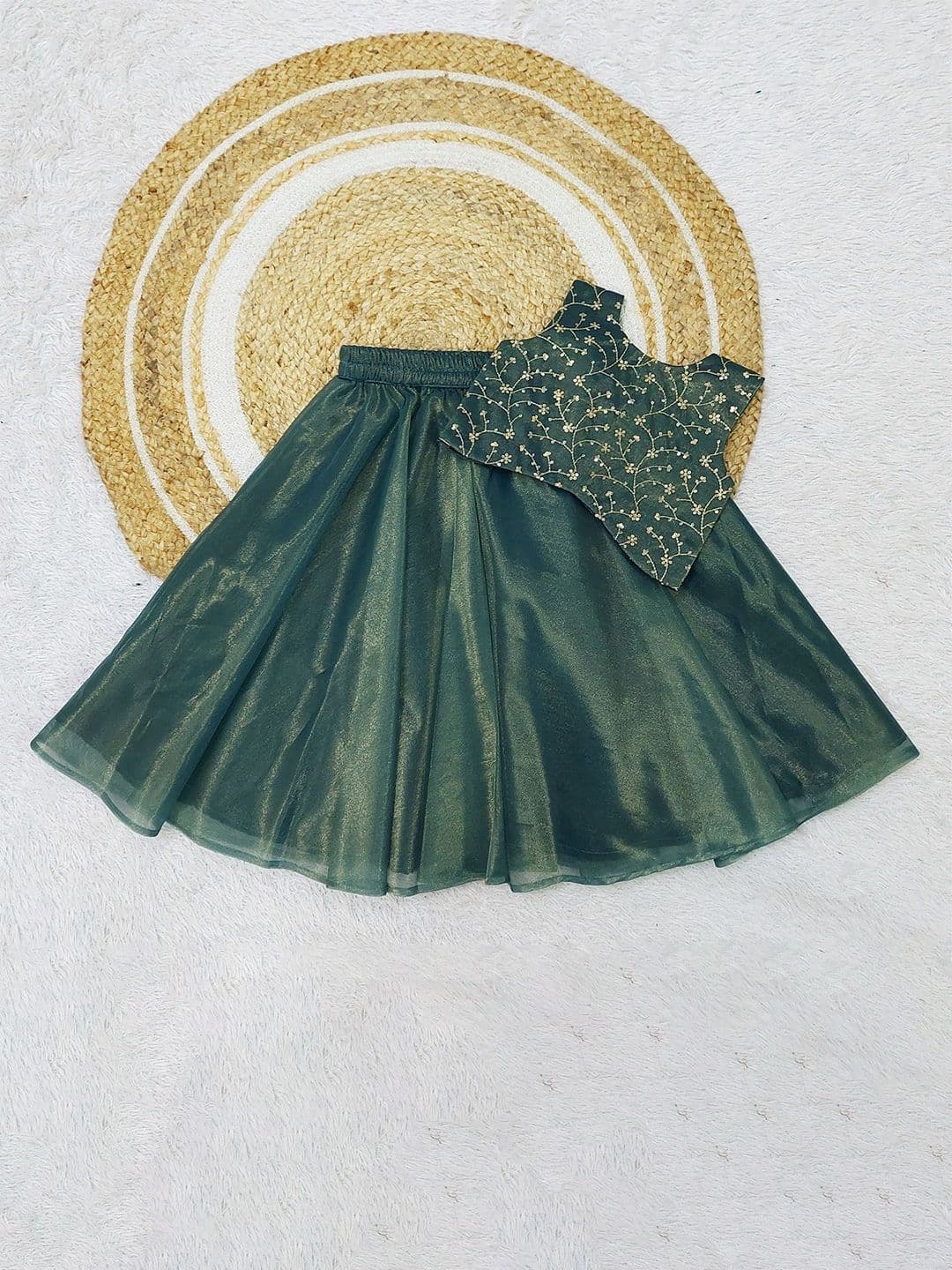 FELIZ THE DESIGNER STUDIO Girls Floral Woven Design Ready to Wear Lehenga & Blouse - view 1