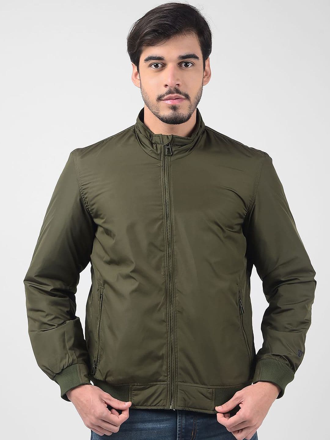 Numero Uno Men Hooded Solid Casual Bomber Lightweight Jacket - view 1