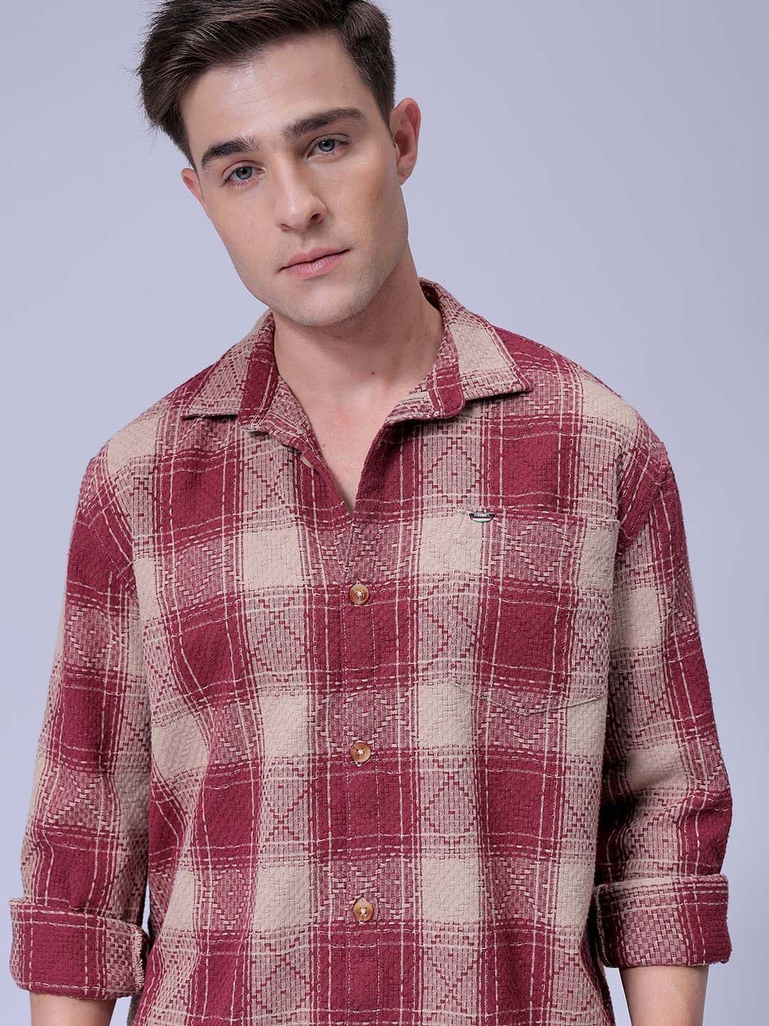 The Indian Garage Co Men Relaxed Fit Spread Collar Checked Cotton Casual Shirt - view 1