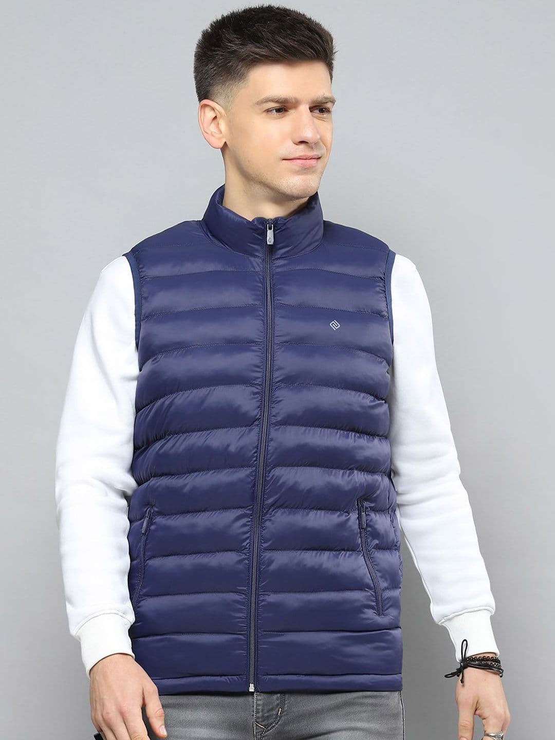 Cloak & Decker Men Solid Mock Collar Sleeveless Lightweight Puffer Jacket - view 1