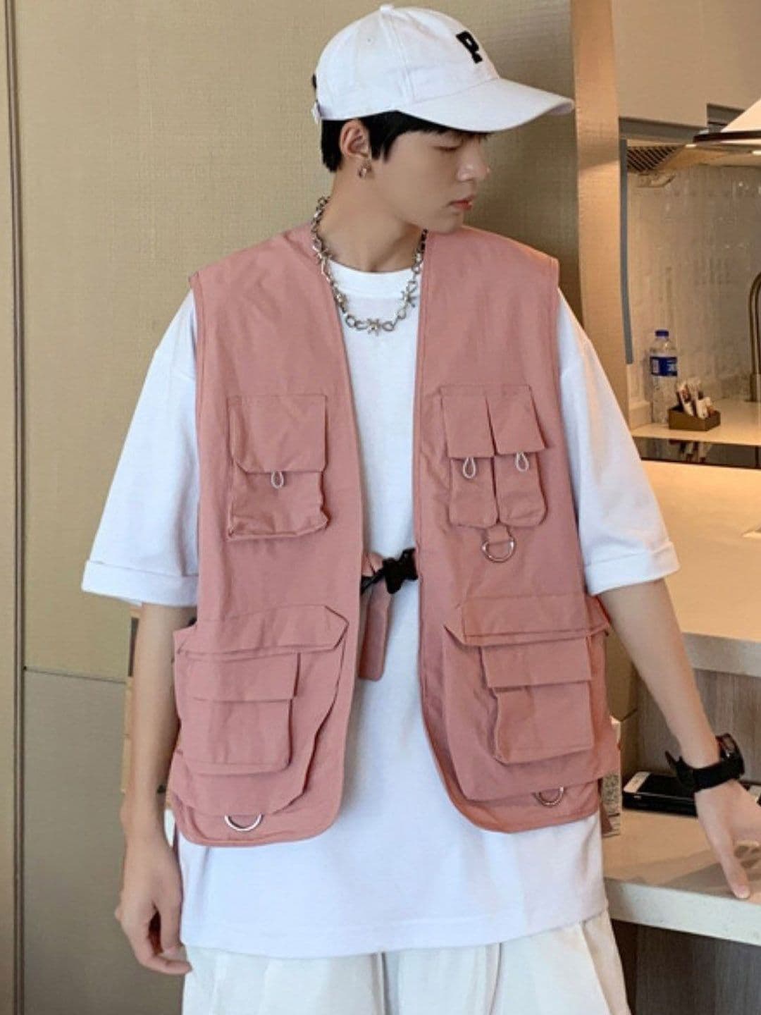StyleCast Men Solid Oversized Pockets Open Front Jacket - view 1