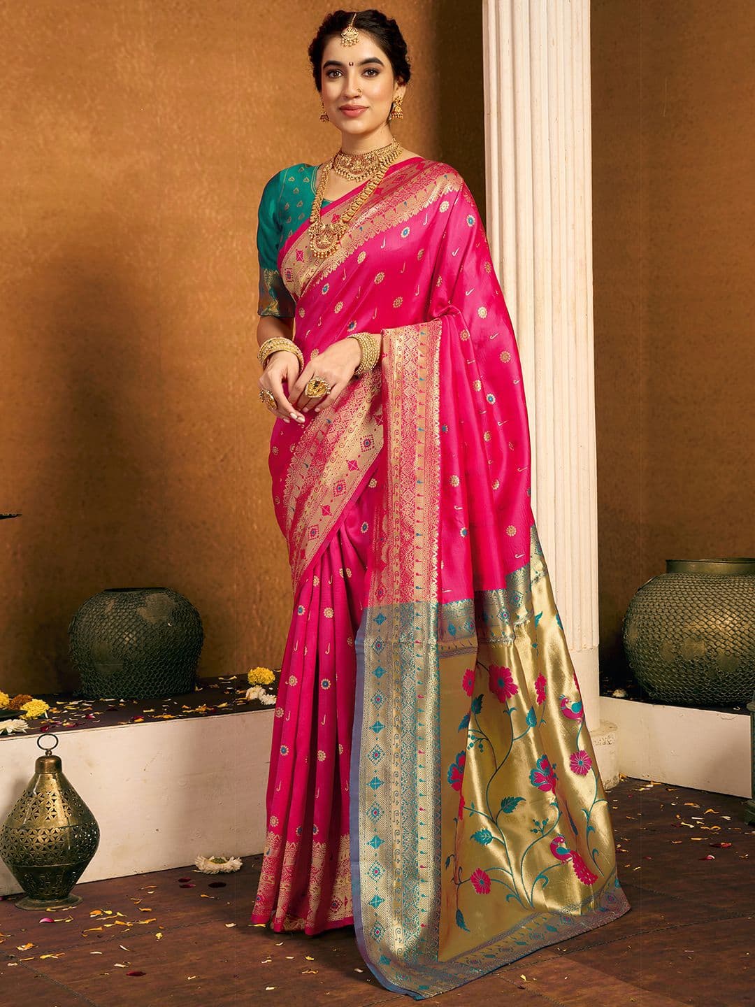 KALINI Woven Design Zari Paithani Saree - view 1