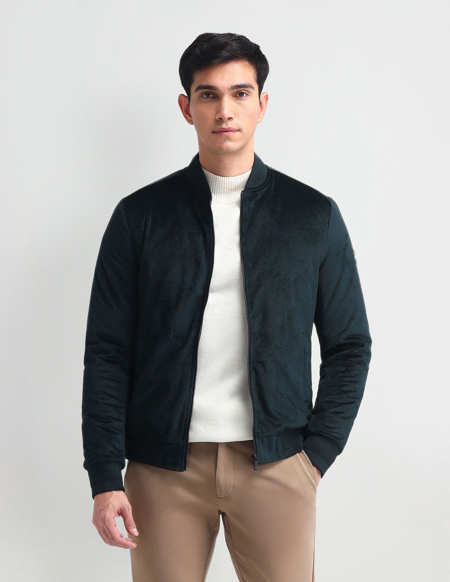 Arrow Sport Men Solid Bomber Jacket - view 1