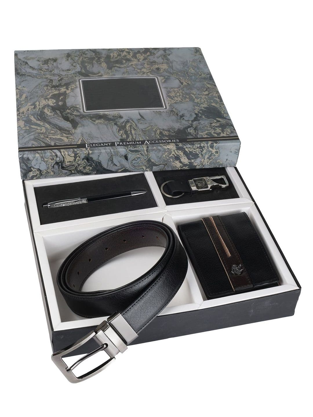 SAZARA Men Reversiable Belt , Wallet, Keychain and Pen Gift Set - view 1