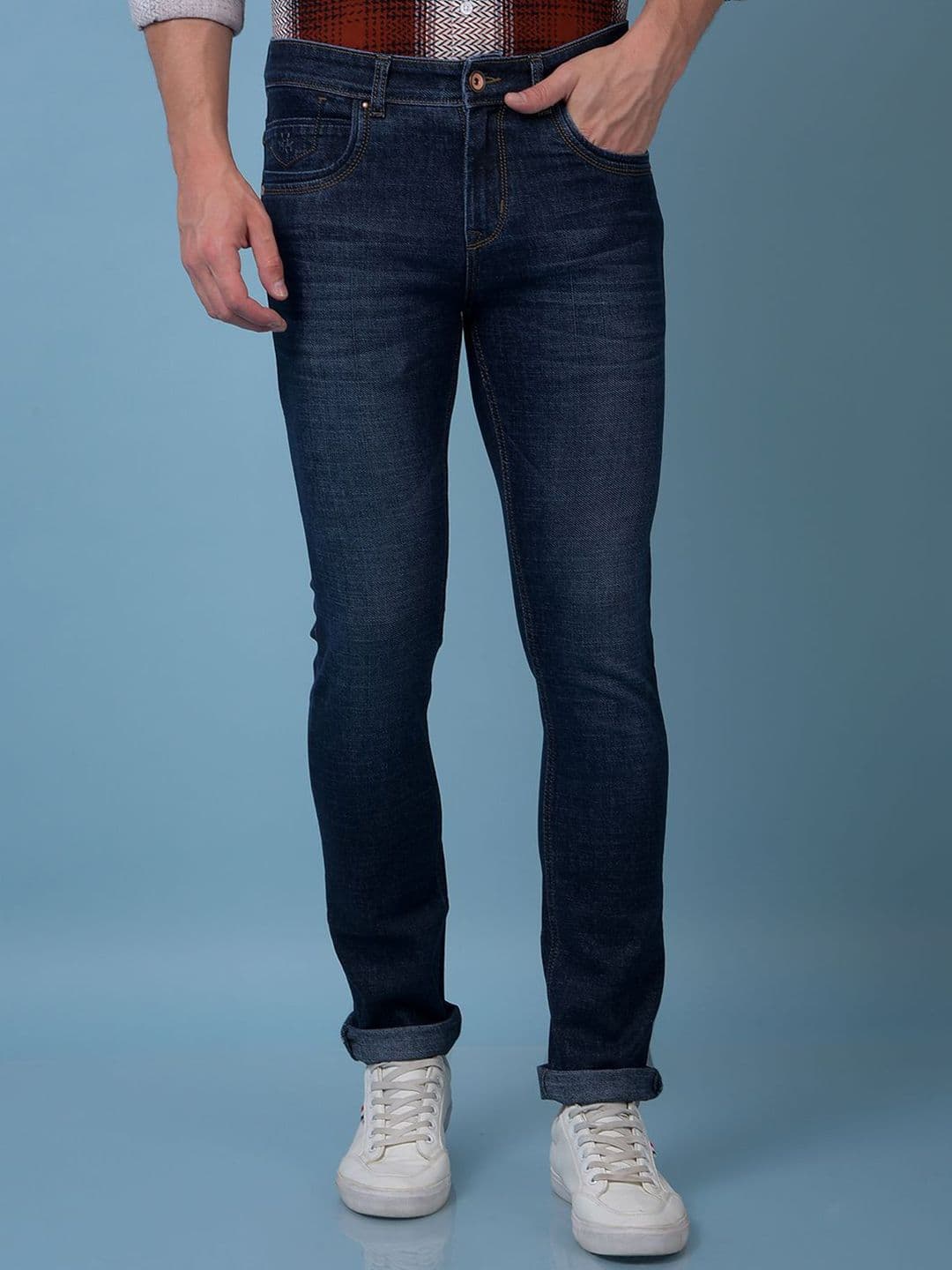Crimsoune Club Men Slim Fit Mid-Rise Heavy Fade Stretchable Jeans - view 1