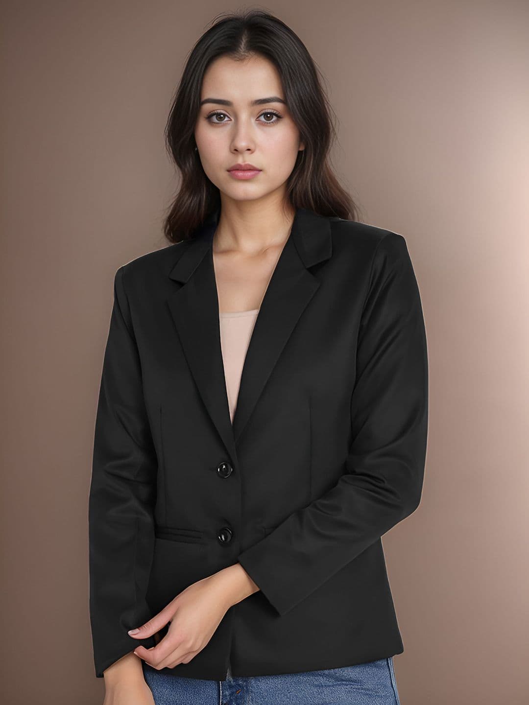 BAESD Notched Lapel Long Sleeve Single Breasted Blazer - view 1