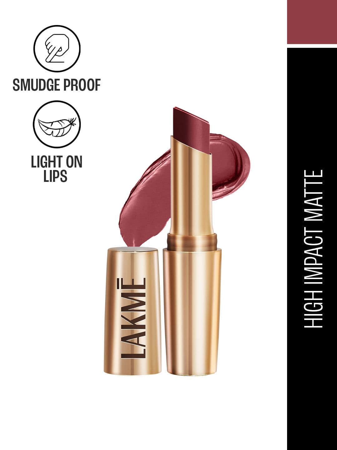 Lakme 9to5 Powerplay Priming Matte Lipstick With Vit E Lasts 16Hr 3.6g - Rosy Sunday - view 1