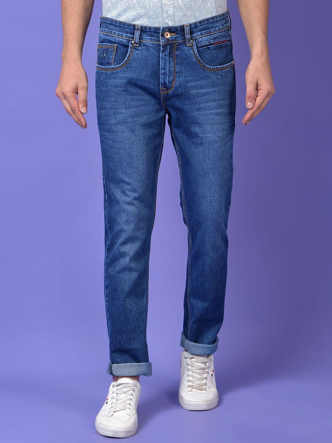 Crimsoune Club Men Slim Fit Mid-Rise Heavy Fade Stretchable Jeans - view 1