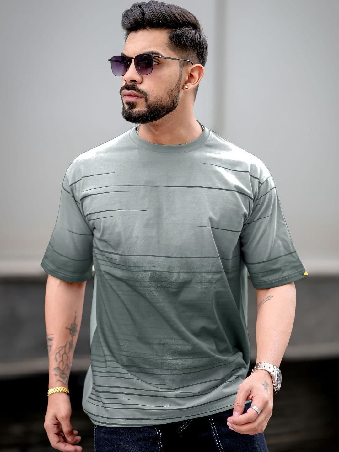 Maniac Striped Cotton Oversized T-shirt - view 1