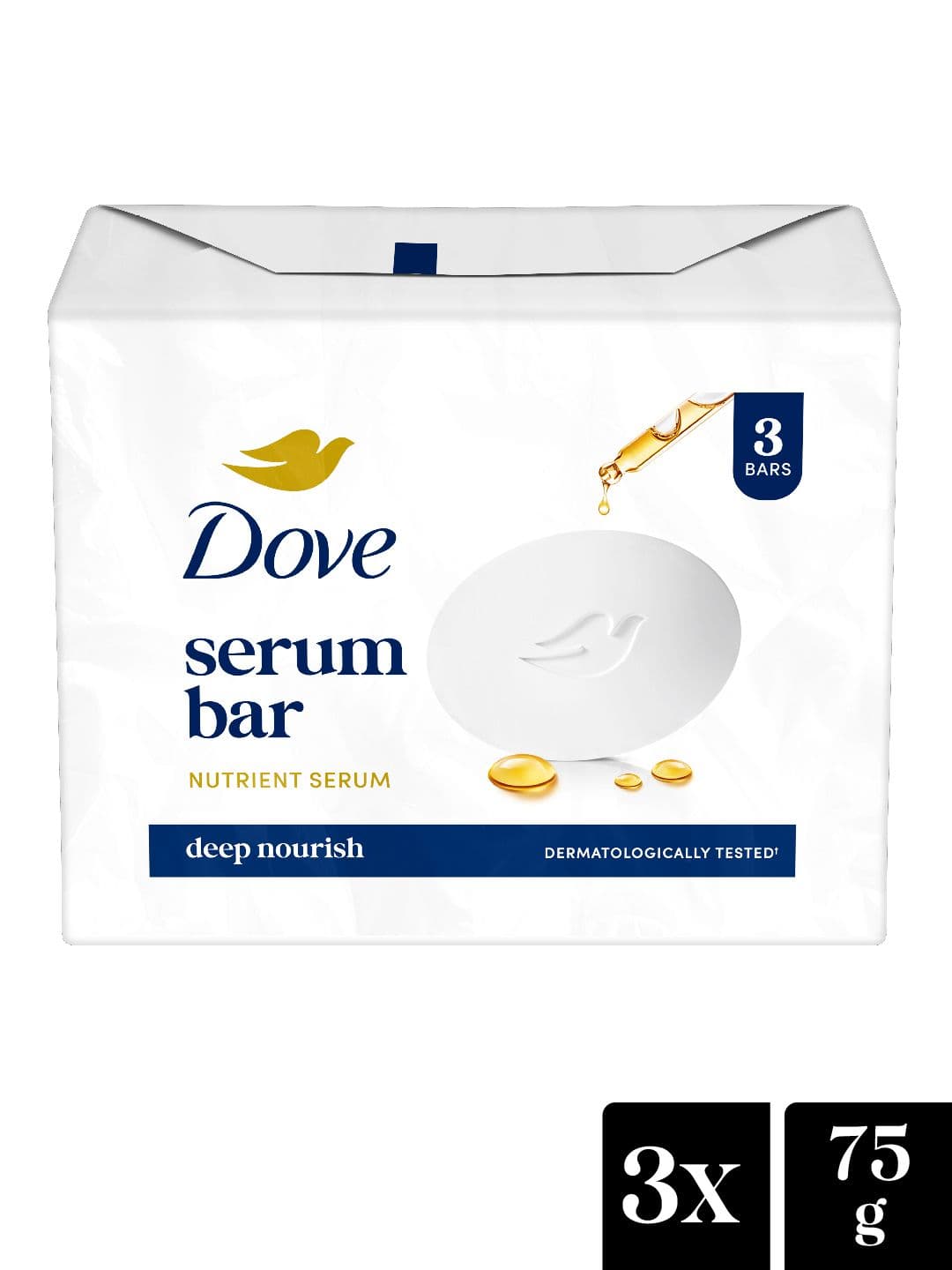 Dove Pack of 3 Cream Beauty Bathing Soap 75g each - view 1