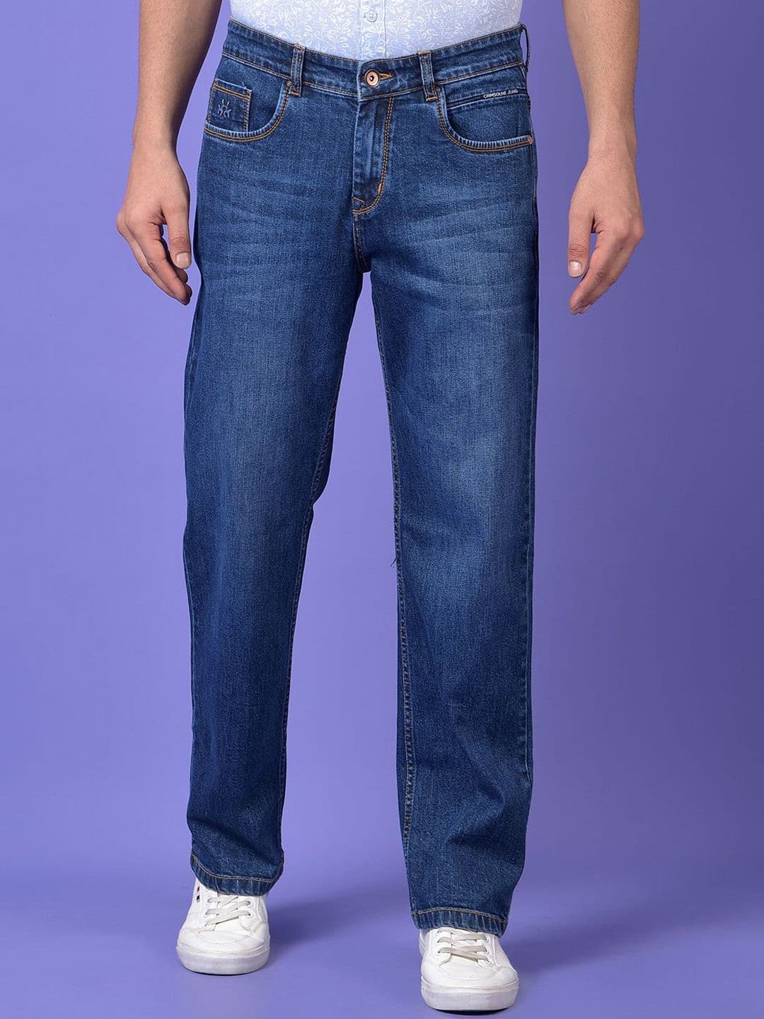 Crimsoune Club Men Straight Fit Mid-Rise Light Fade Stretchable Jeans - view 1