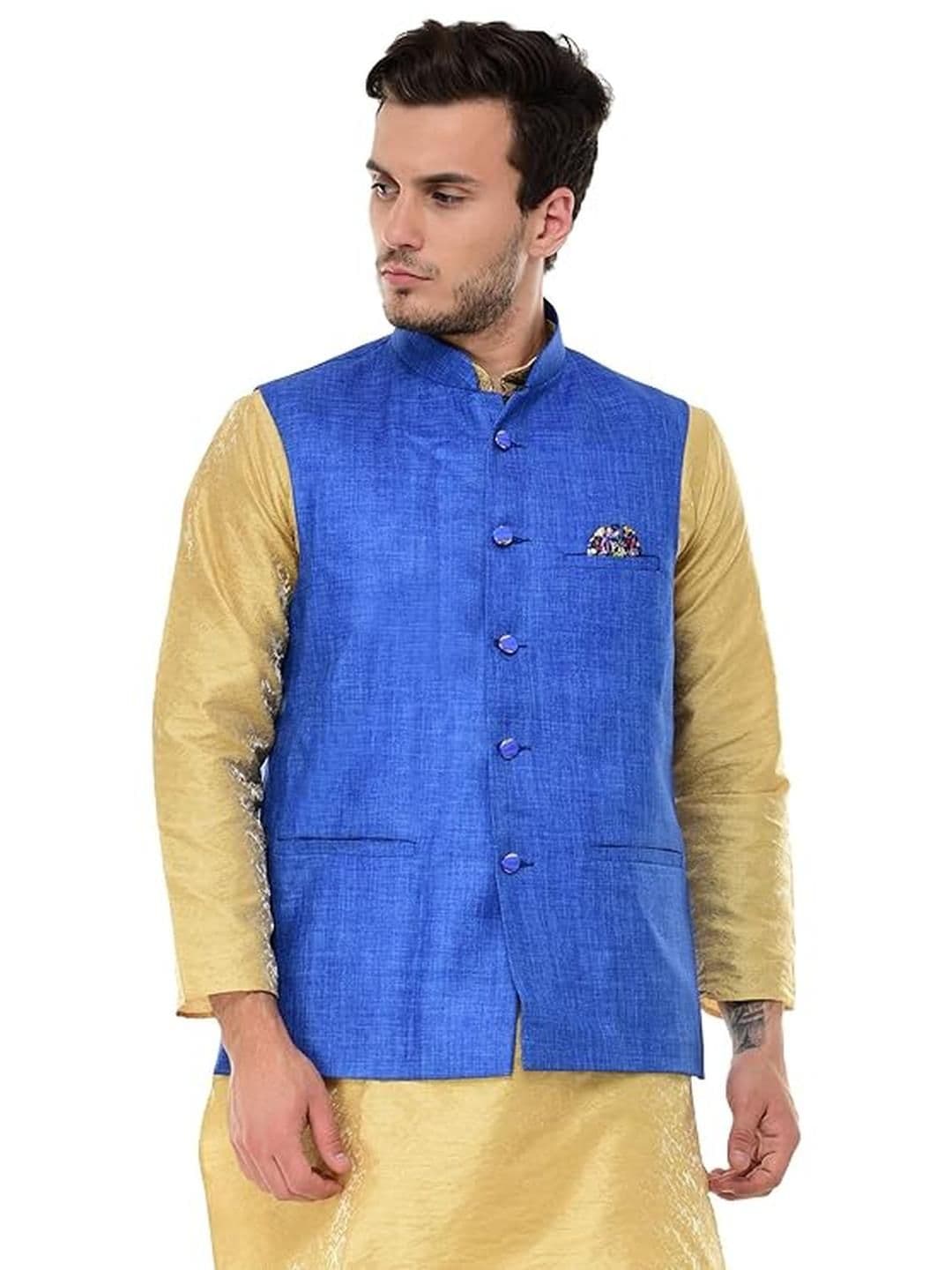 BIS CREATIONS Men Self Design Nehru Jacket - view 1