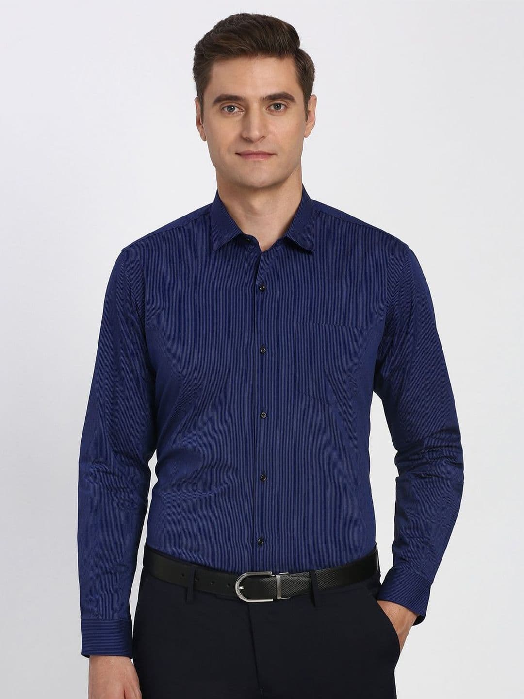 Peter England Men Textured Spread Collar Formal Shirt - view 1